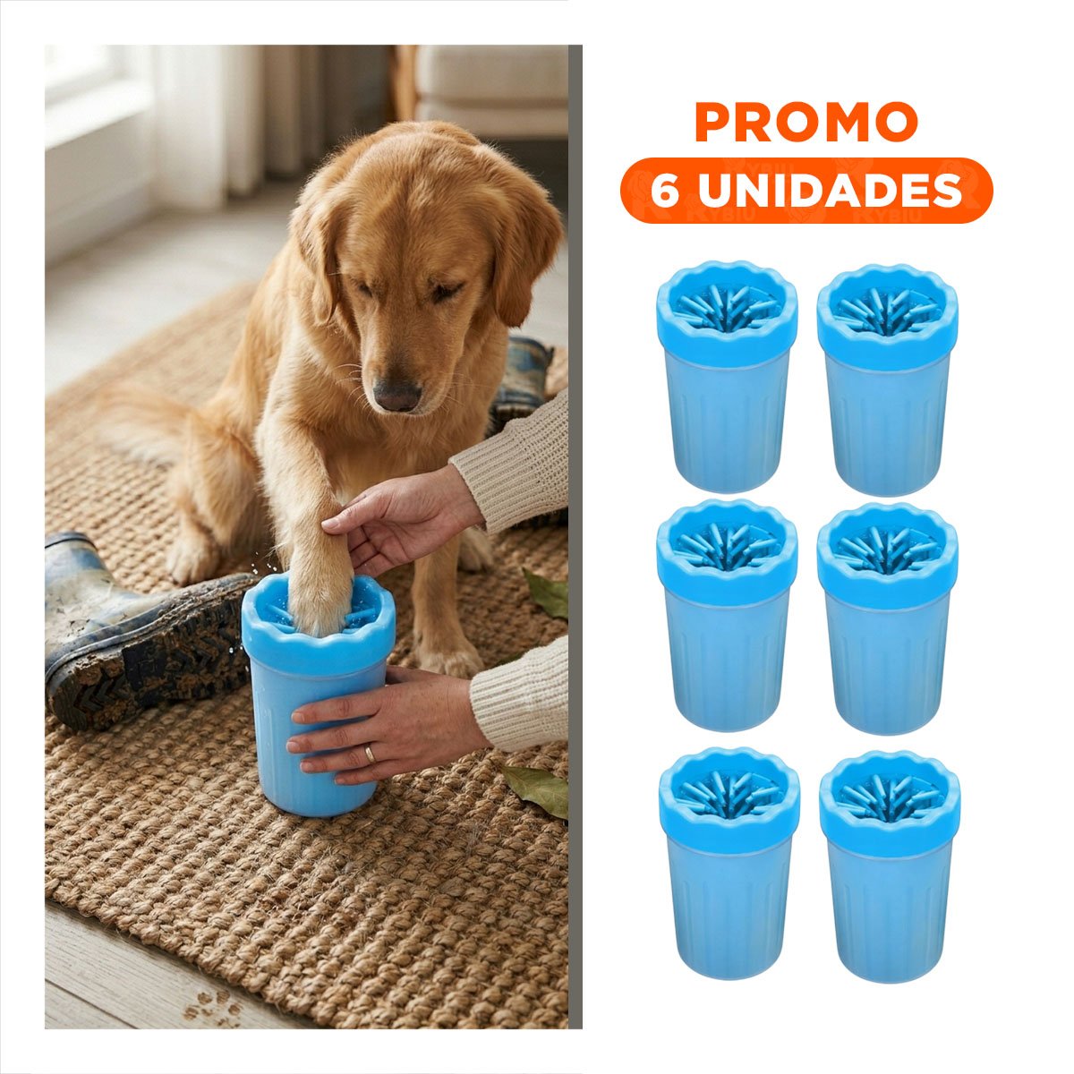 PACK6 HERRAMIENTA DE JUEGO PARA LIMPIAR PATAS DE MASCOTA CELESTE SEGURO Y EFICAZ - 1