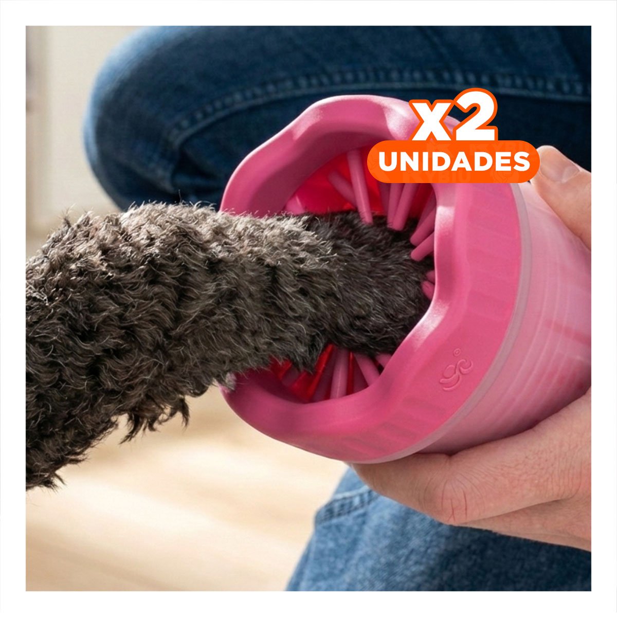 PACK2 APARATO PARA LIMPIAR PATAS DE MASCOTA ROSADO DISEÑO RESISTENTE - 1
