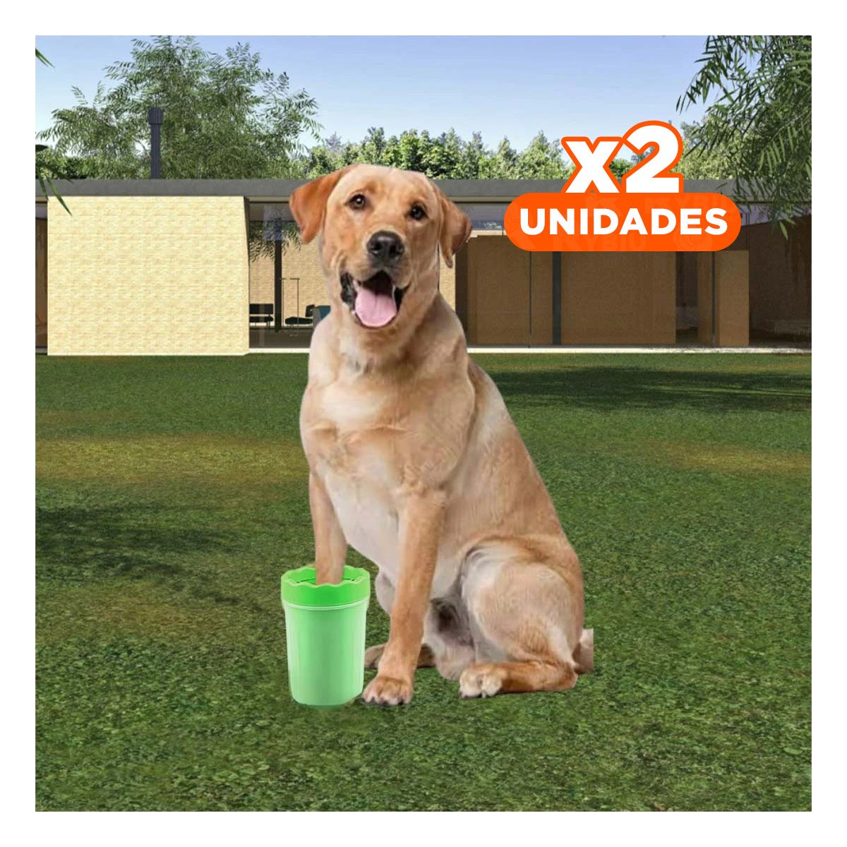 PACK2 APARATO PARA LIMPIAR PATAS DE MASCOTA VERDE CUIDADO COMPLETO Y+REGALO STICKER - 1
