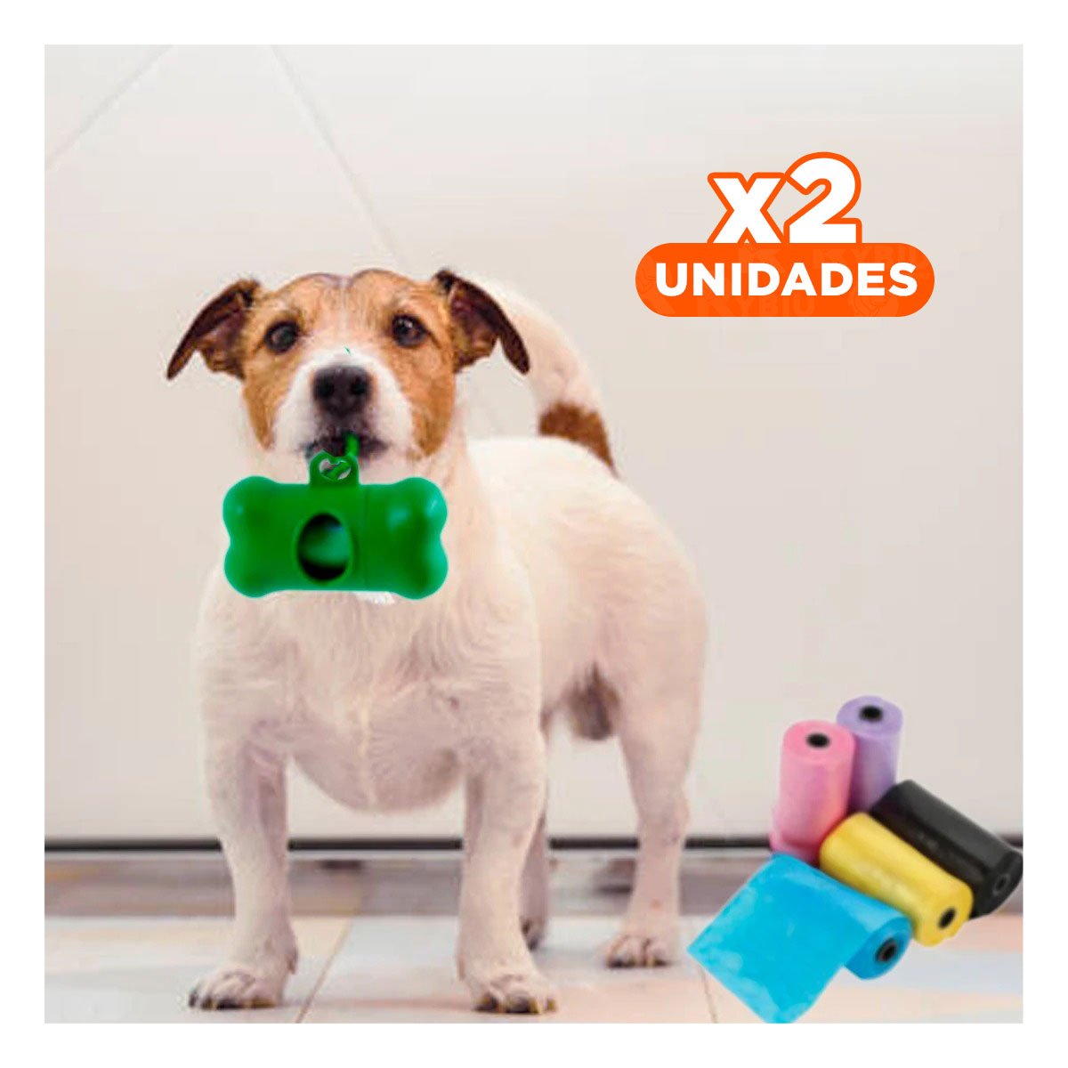 PACK2 DISPENSADOR FUNCIONAL CON 5 BOLSAS DESECHABLES Y PORTA BOLSA SEGURO Y+REGALO STICKER - 1