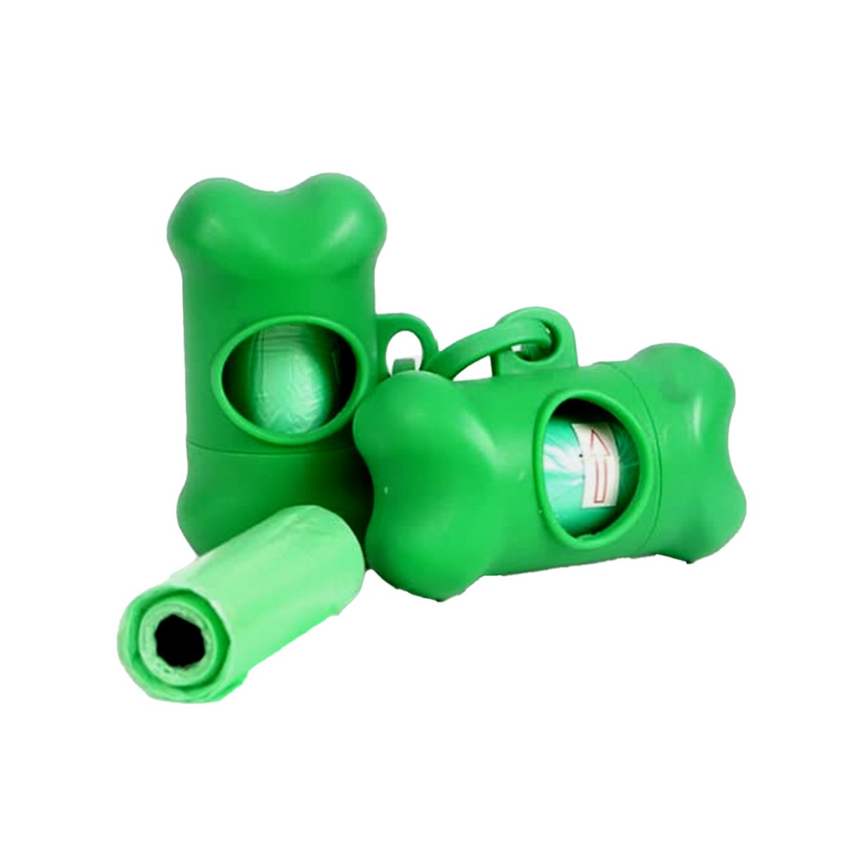 PACK6 RECARGA DE 5 BOLSAS DESECHABLES CON PORTA BOLSA EN FORMA DE HUESO VERDE Y+REGALO STICKER - 2