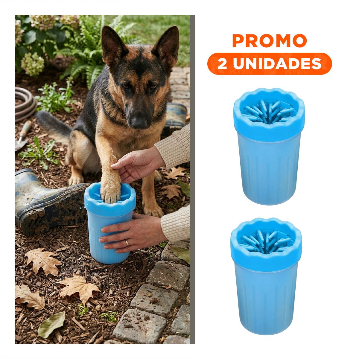 PACK2 APARATO PEQUENO PARA LIMPIAR PATAS DE MASCOTA CELESTE FÁCIL Y CONFIABLE - 1