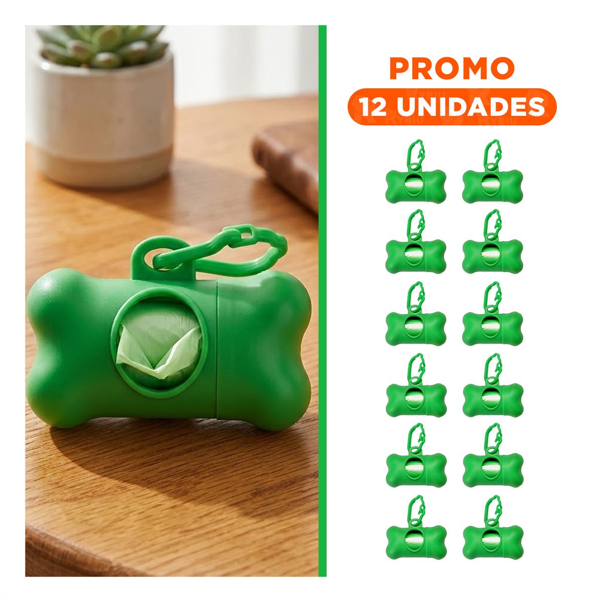 PACK12 RECARGA LIGERA DE 5 BOLSAS DESECHABLES CON PORTA BOLSA RESISTENTE Y+REGALO STICKER - 1