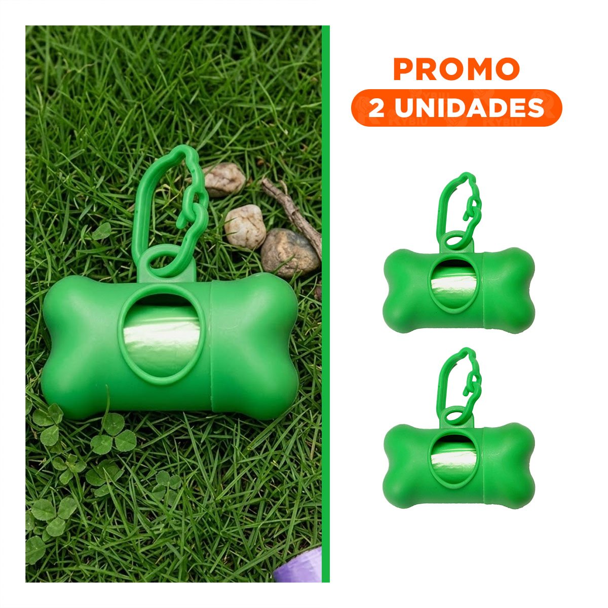PACK2 DISPENSADOR COMPACTO CON 5 BOLSAS DESECHABLES Y PORTA BOLSA RESISTENTE - 1