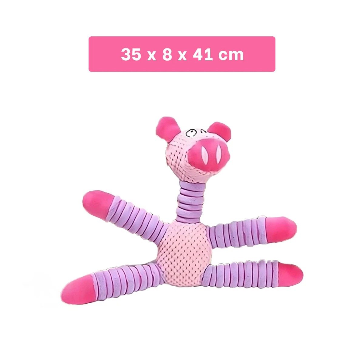 PACK6 SET RESISTENTE PARA MASCOTAS EN FORMA DE CHANCHO ROSADO Y LILA DIVERTIDO Y+PAPEL REGALO - 4