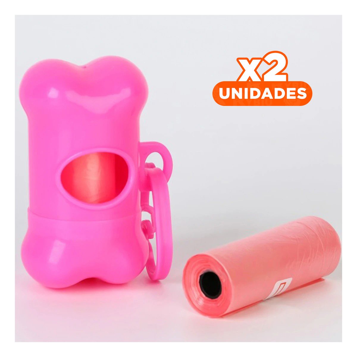 PACK2 DISPENSADOR FUNCIONAL CON 5 BOLSAS Y PORTA BOLSA ROSADO SEGURO Y+REGALO STICKER - 1