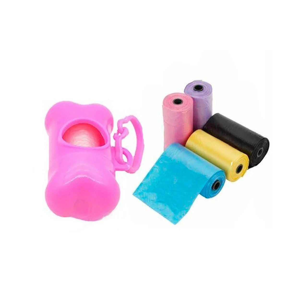 PACK2 DISPENSADOR FUNCIONAL CON 5 BOLSAS Y PORTA BOLSA ROSADO SEGURO Y+REGALO STICKER - 2