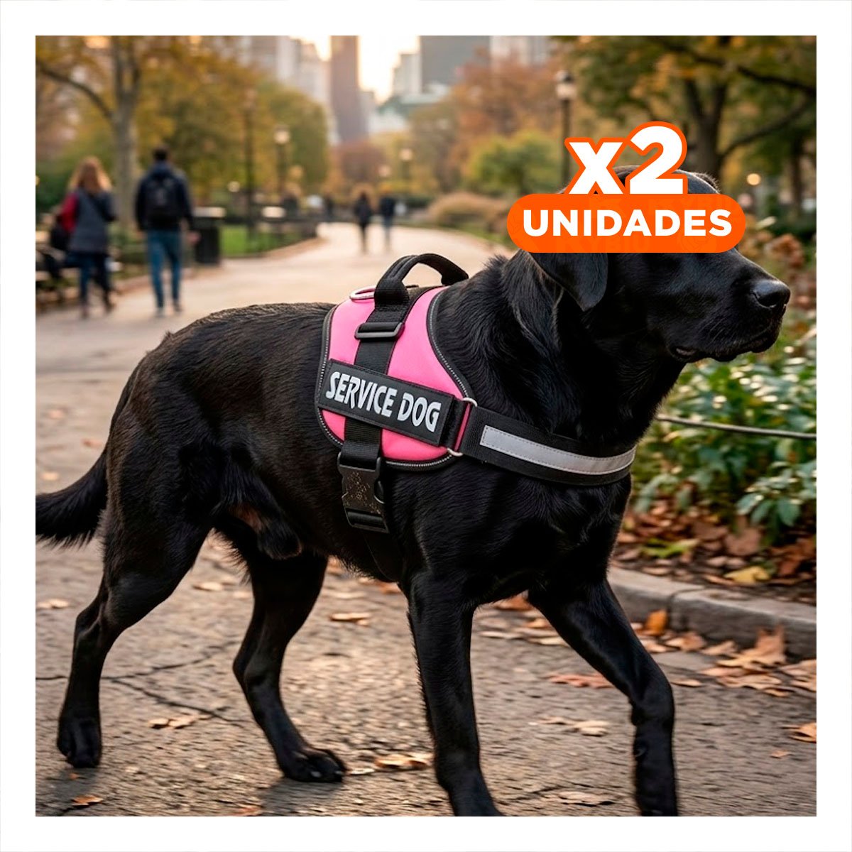 PACK2 CHALECO DE TRABAJO PARA PERRO TALLA L COLOR ROSADO Y+REGALO STICKER - 1