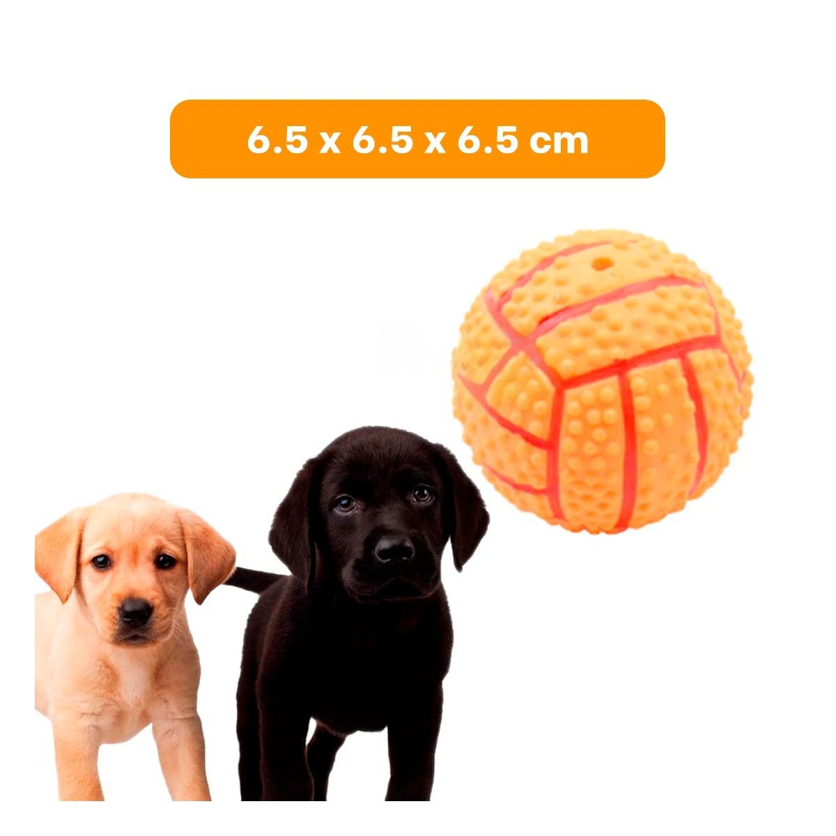 PACK4 SET PARA PERRO A RAYAS DE CAUCHO ANARANJADO CON SONIDO DURADERO - 4