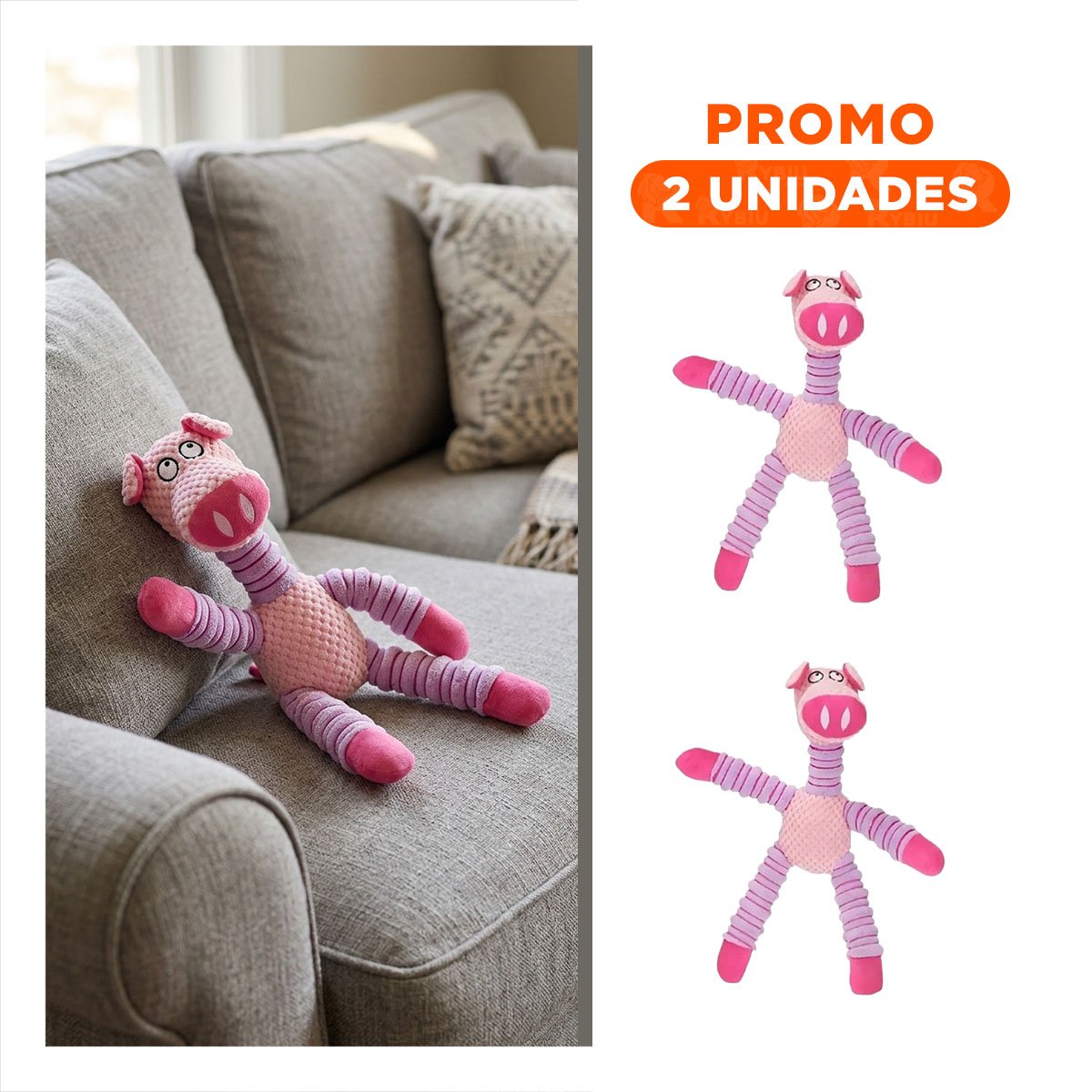 PACK2 KIT PEQUENO PARA MASCOTAS EN FORMA DE CHANCHO ROSADO Y LILA RECOMENDADO - 1