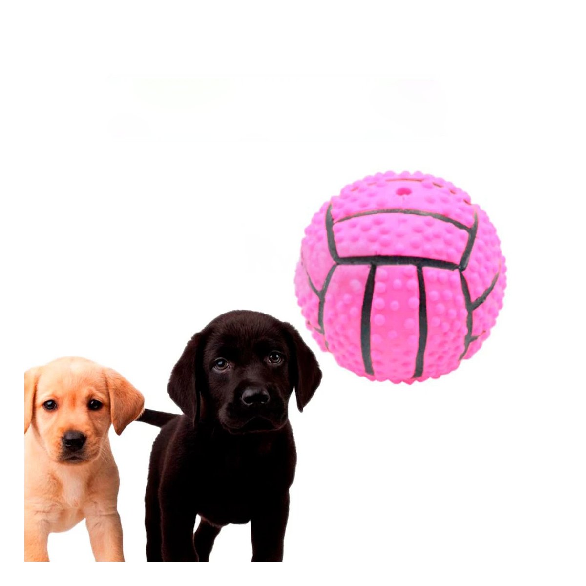 PACK6 KIT PARA PERRO A RAYAS DE CAUCHO ROSADO CON SONIDO SEGURO Y DIVERTIDO Y+REGALO STICKER - 2