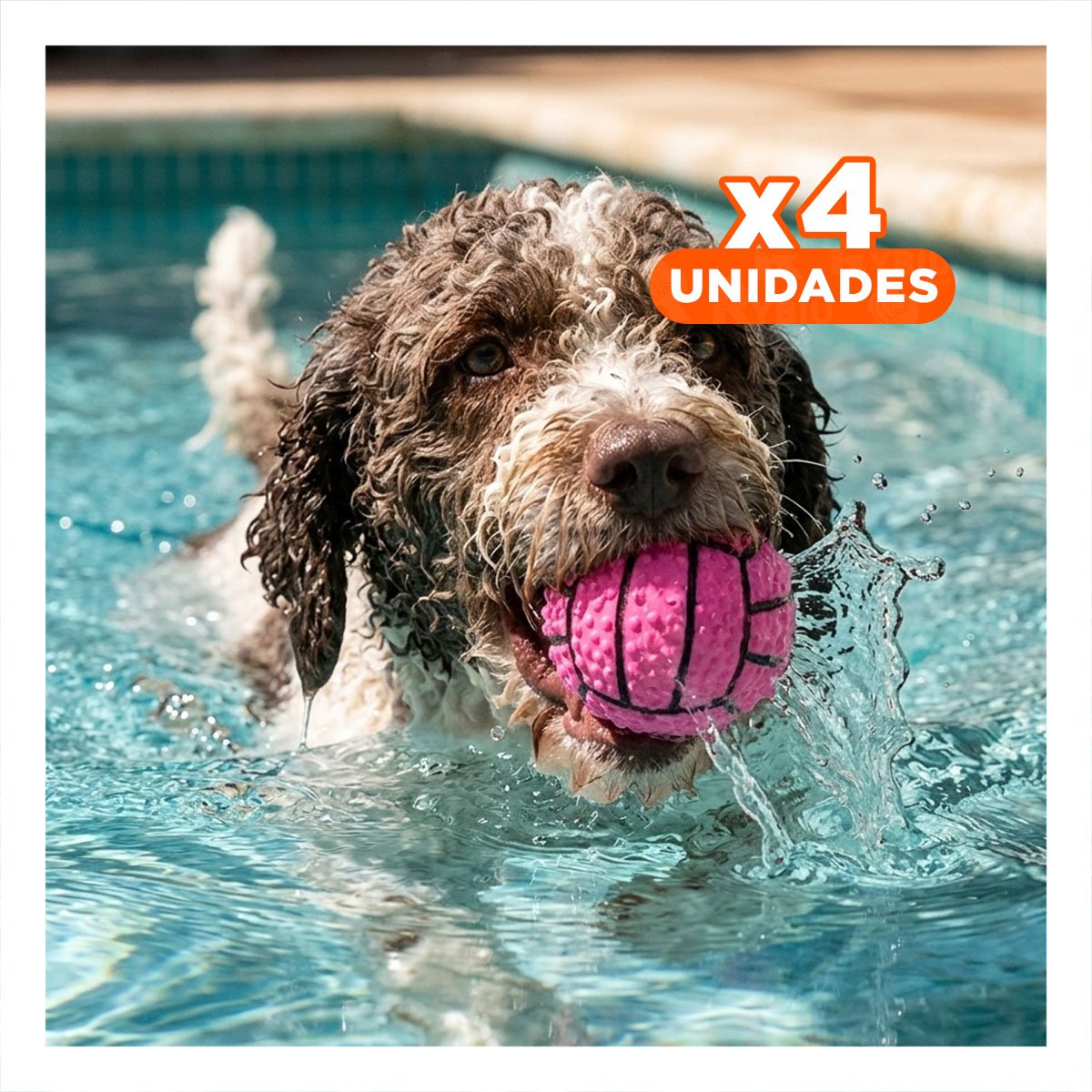 PACK4 SET PARA PERRO A RAYAS DE CAUCHO ROSADO CON SONIDO SEGURO Y DIVERTIDO - 1