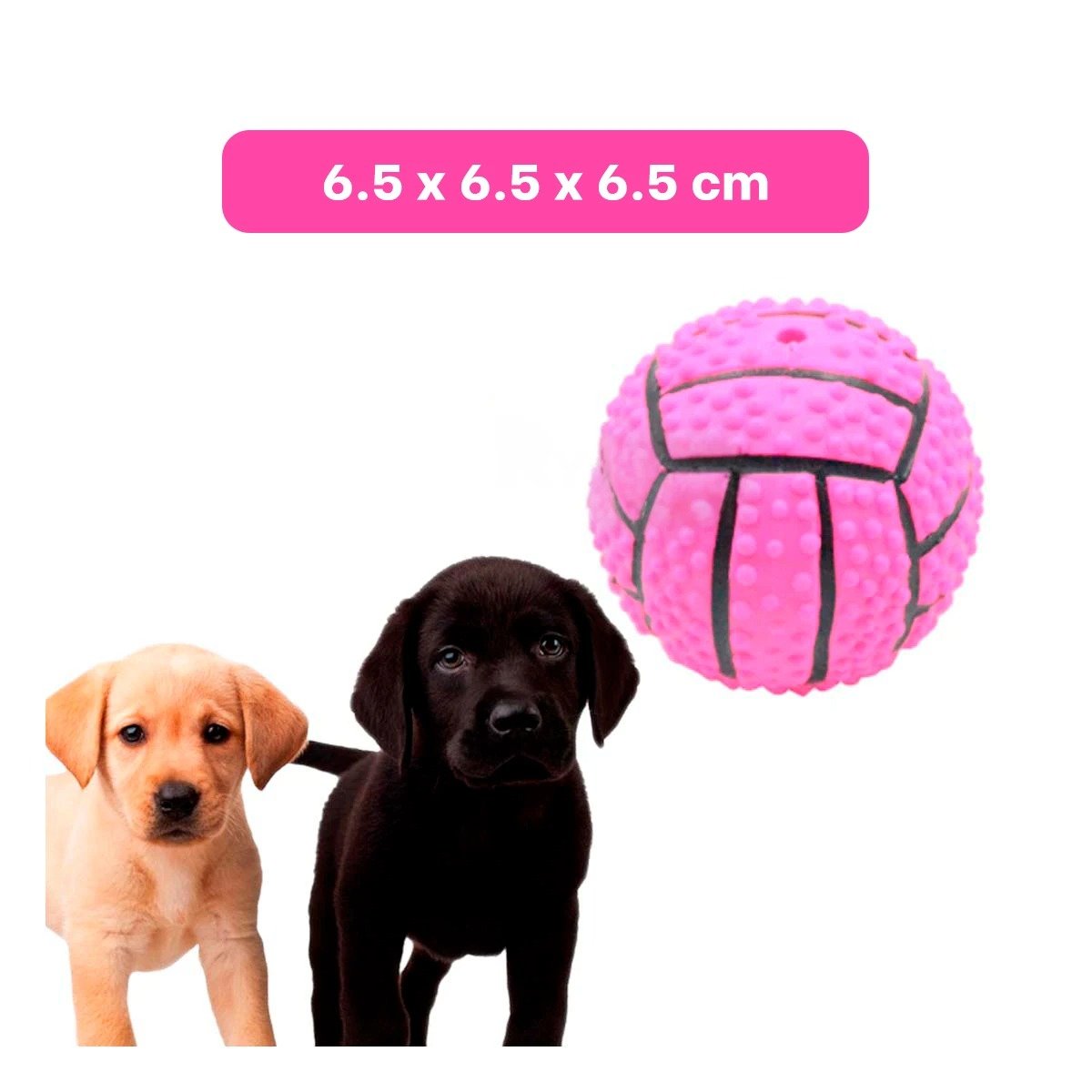 PACK4 SET PARA PERRO A RAYAS DE CAUCHO ROSADO CON SONIDO SEGURO Y DIVERTIDO - 4