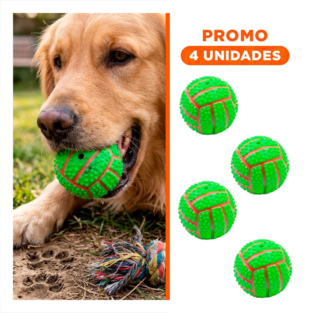 PACK4 SET PEQUENO VERDE PARA PERRO A RAYAS DE CAUCHO CON SONIDO Y+REGALO STICKER - 1