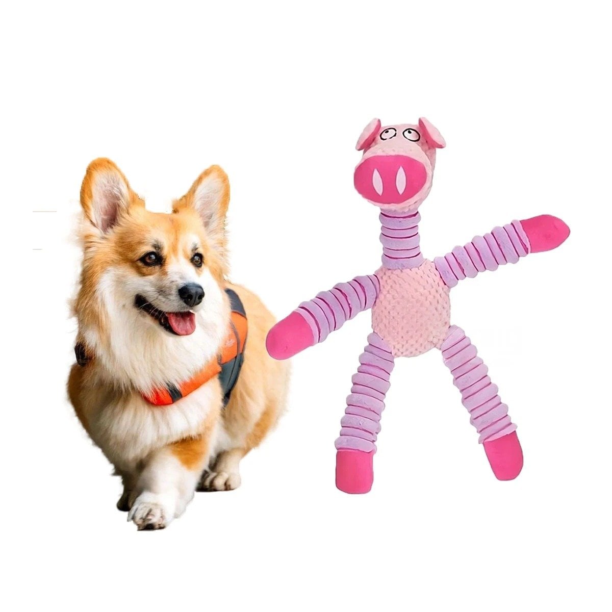PACK6 APARATO PARA MASCOTAS EN FORMA DE CHANCHO ROSADO Y LILA ENTRETENIDO Y+REGALO STICKER - 2