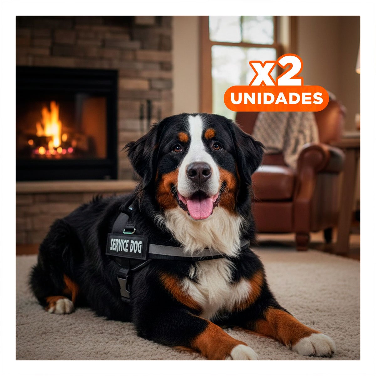 PACK2 PECHERA DE TRABAJO PARA PERRO TALLA L COLOR NEGRO Y+REGALO STICKER - 1