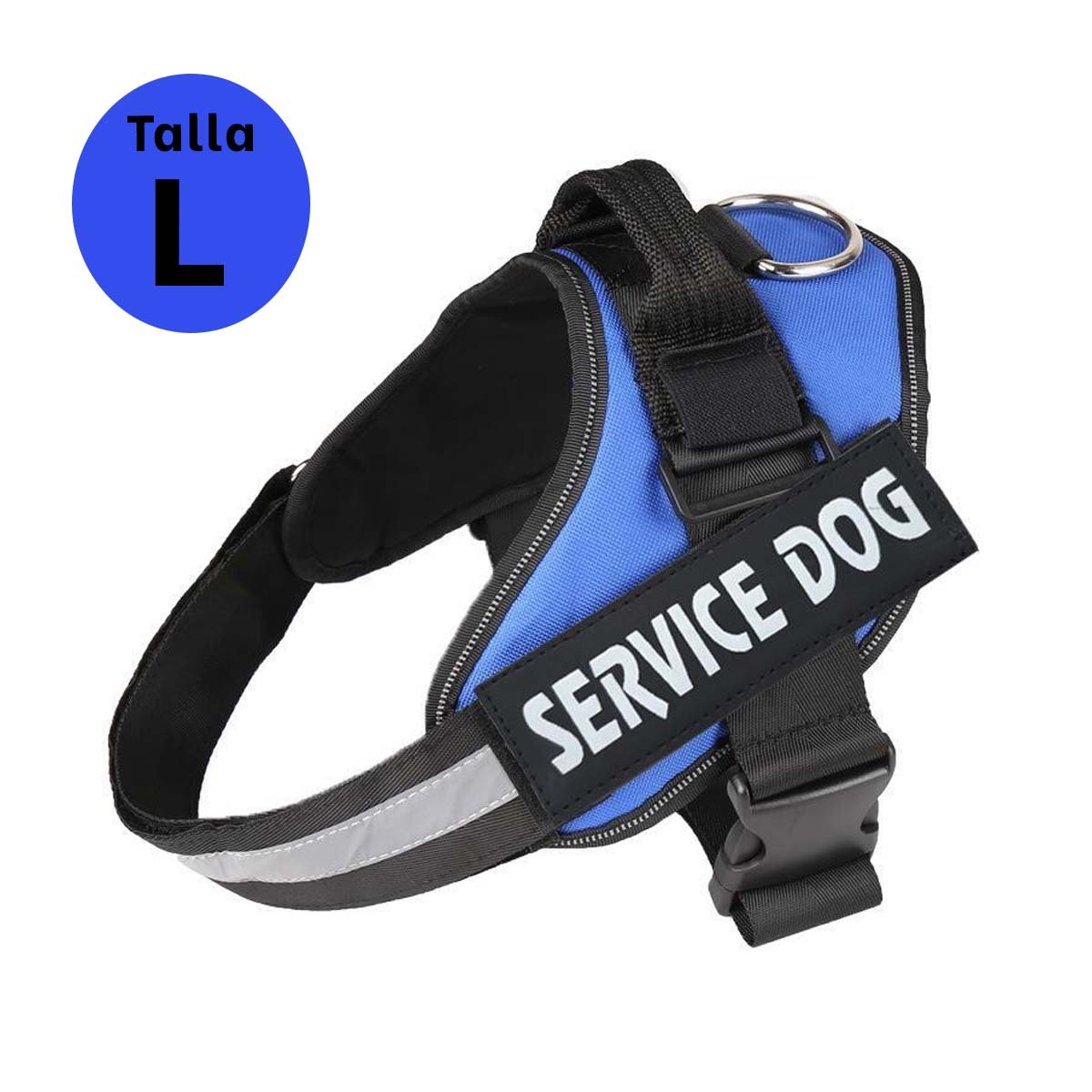 PACK4 CHALECO DE TRABAJO PARA PERRO TALLA L COLOR AZUL - 4