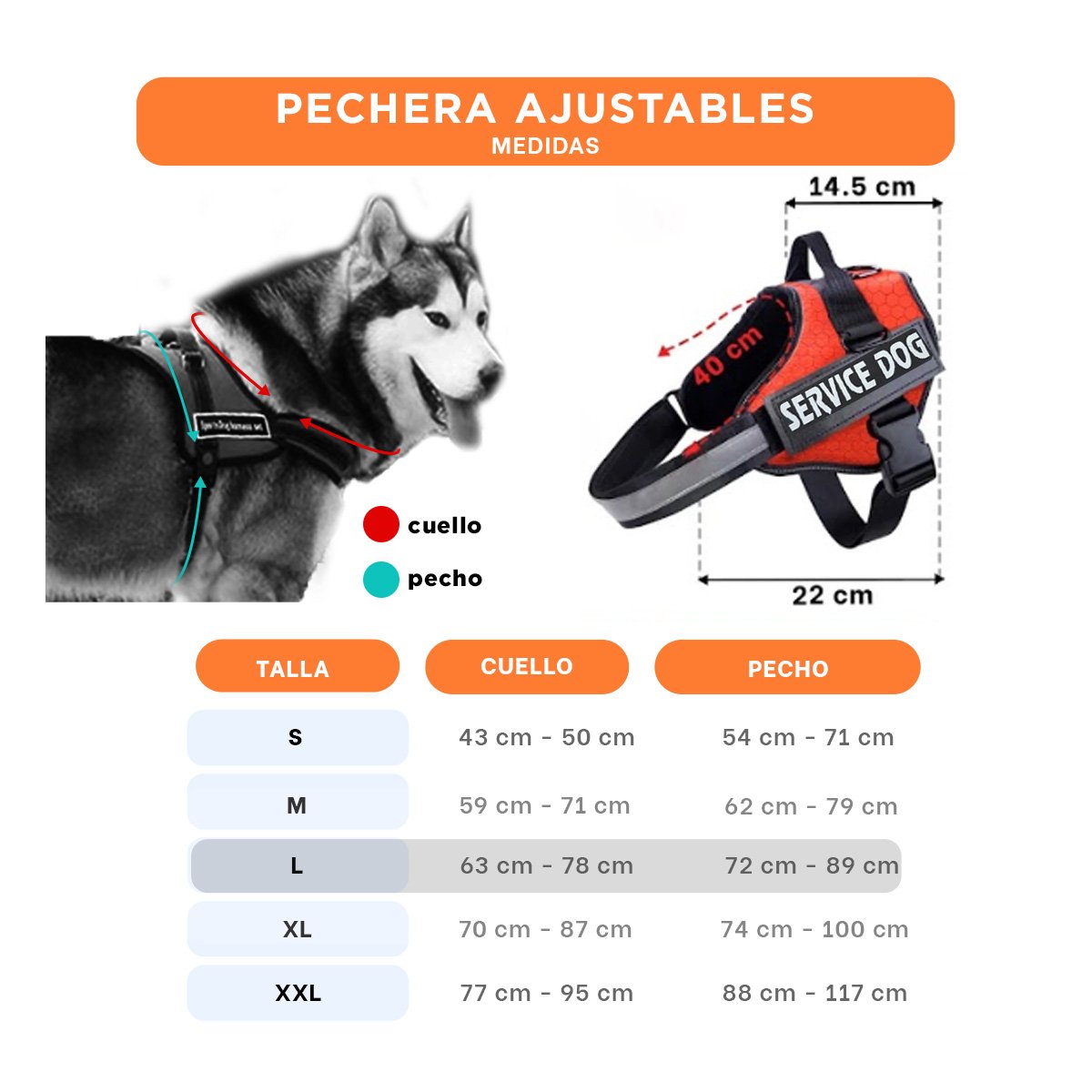 PACK4 CORREA DE TRABAJO TIPO PECHERA TALLA L COLOR ANARANJADO Y+PAPEL REGALO - 4