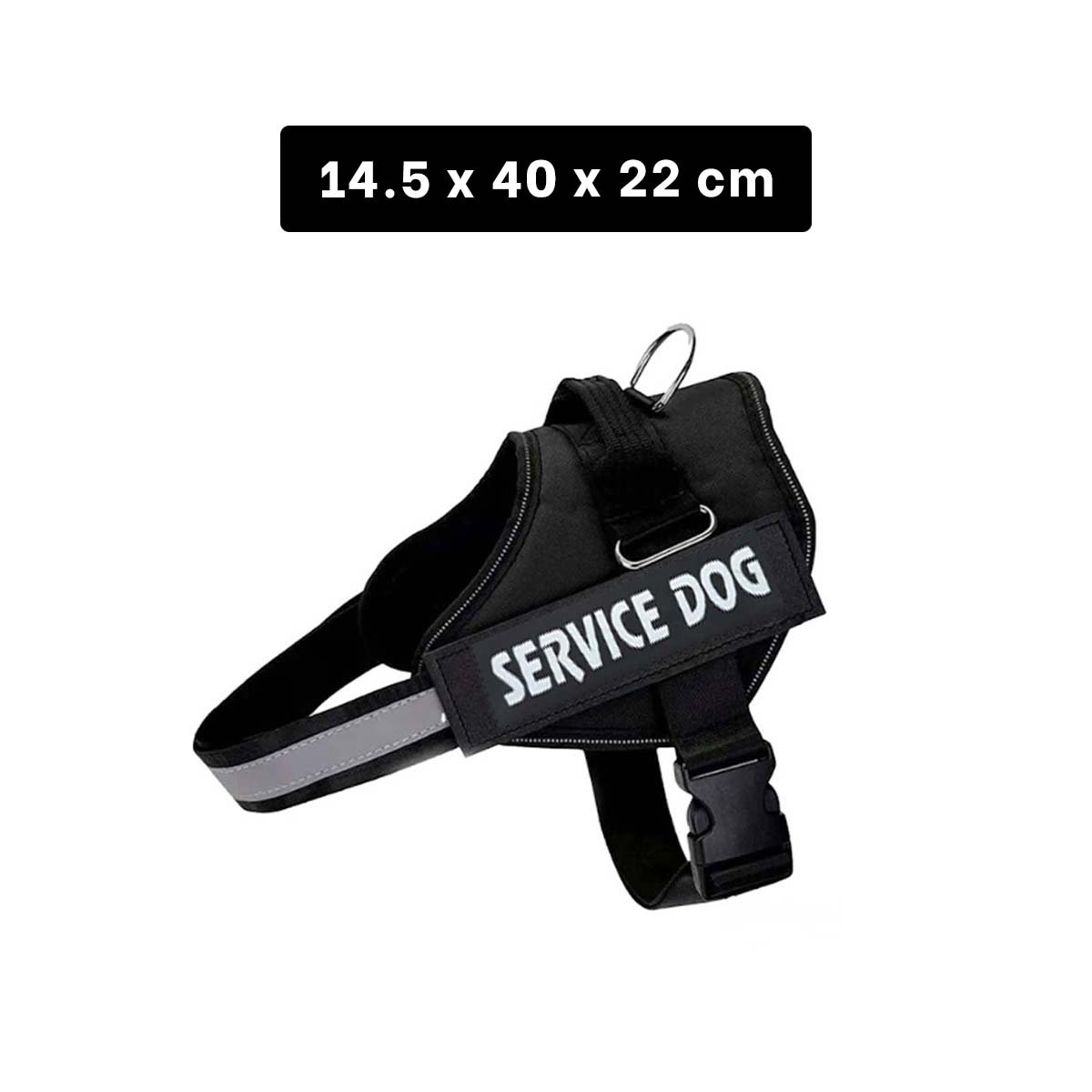 PACK6 CHALECO AJUSTABLE PARA PERRO DE SERVICIO TALLA L NEGRO Y+REGALO STICKER - 4