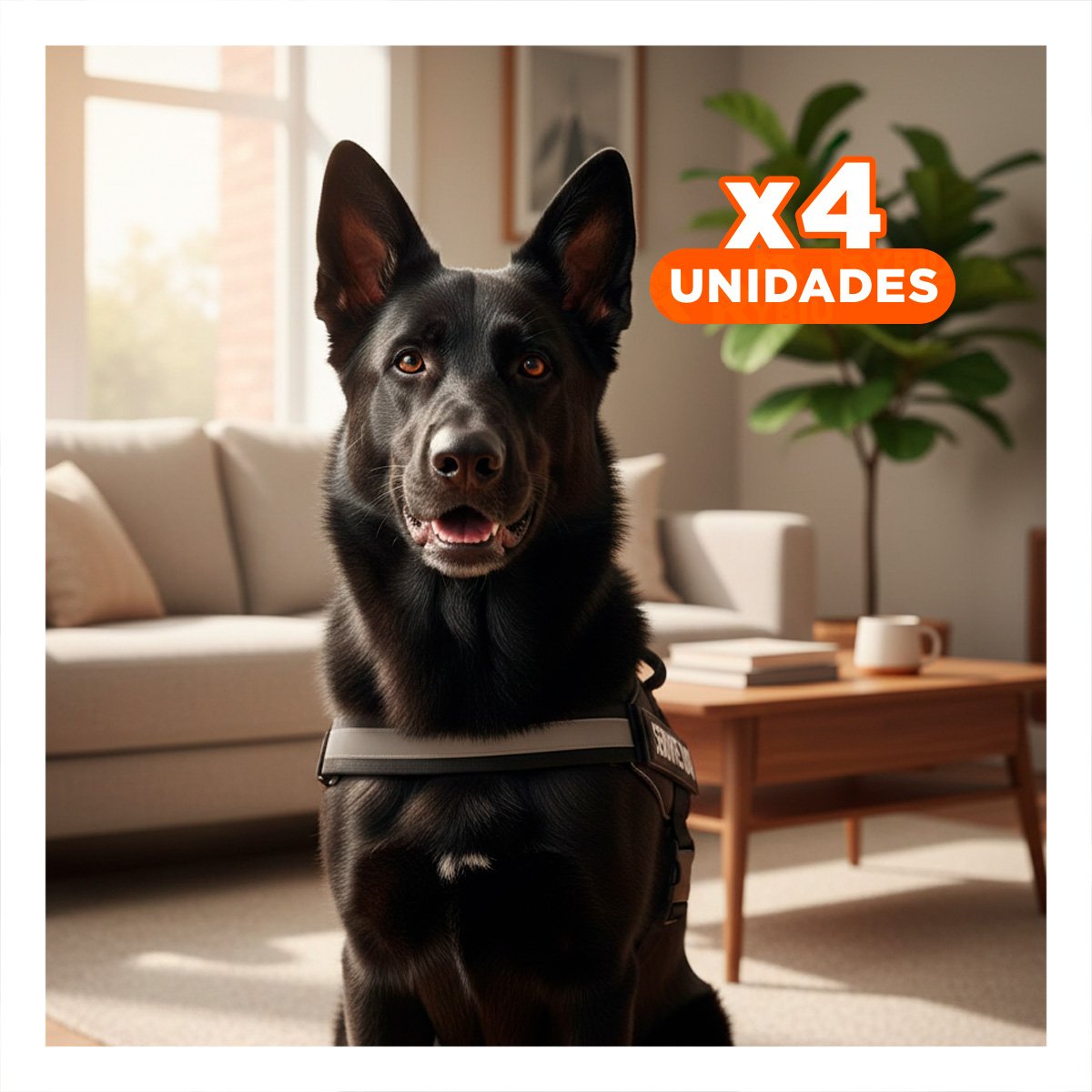 PACK4 CHALECO DE TRABAJO PARA PERRO TALLA L COLOR NEGRO - 1