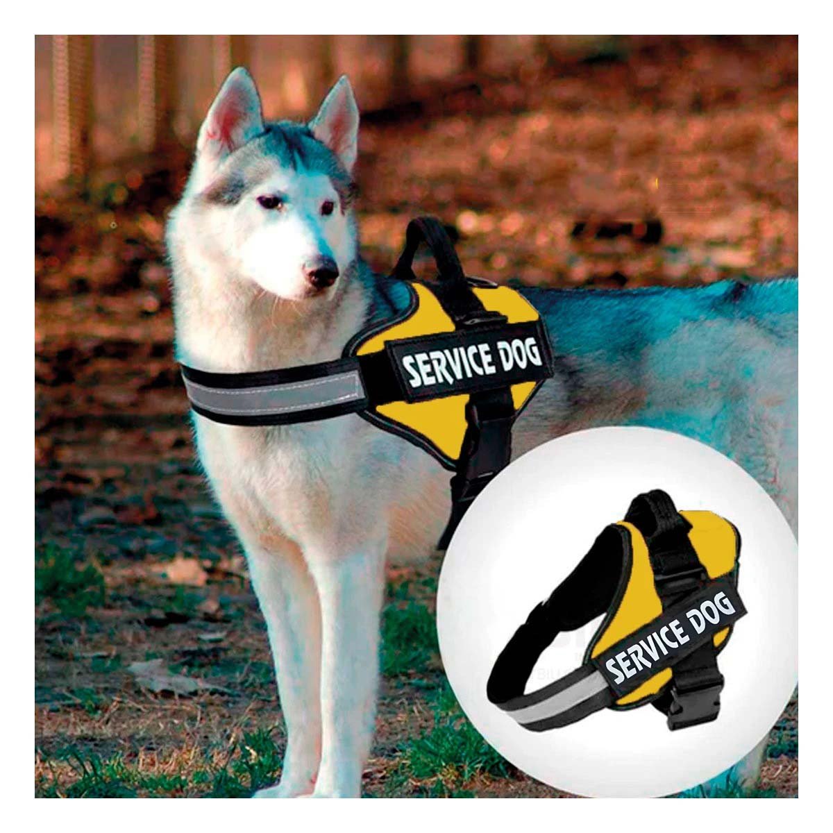 PACK2 ARNES DE TRABAJO PARA PERRO TALLA L COLOR AMARILLO - 3