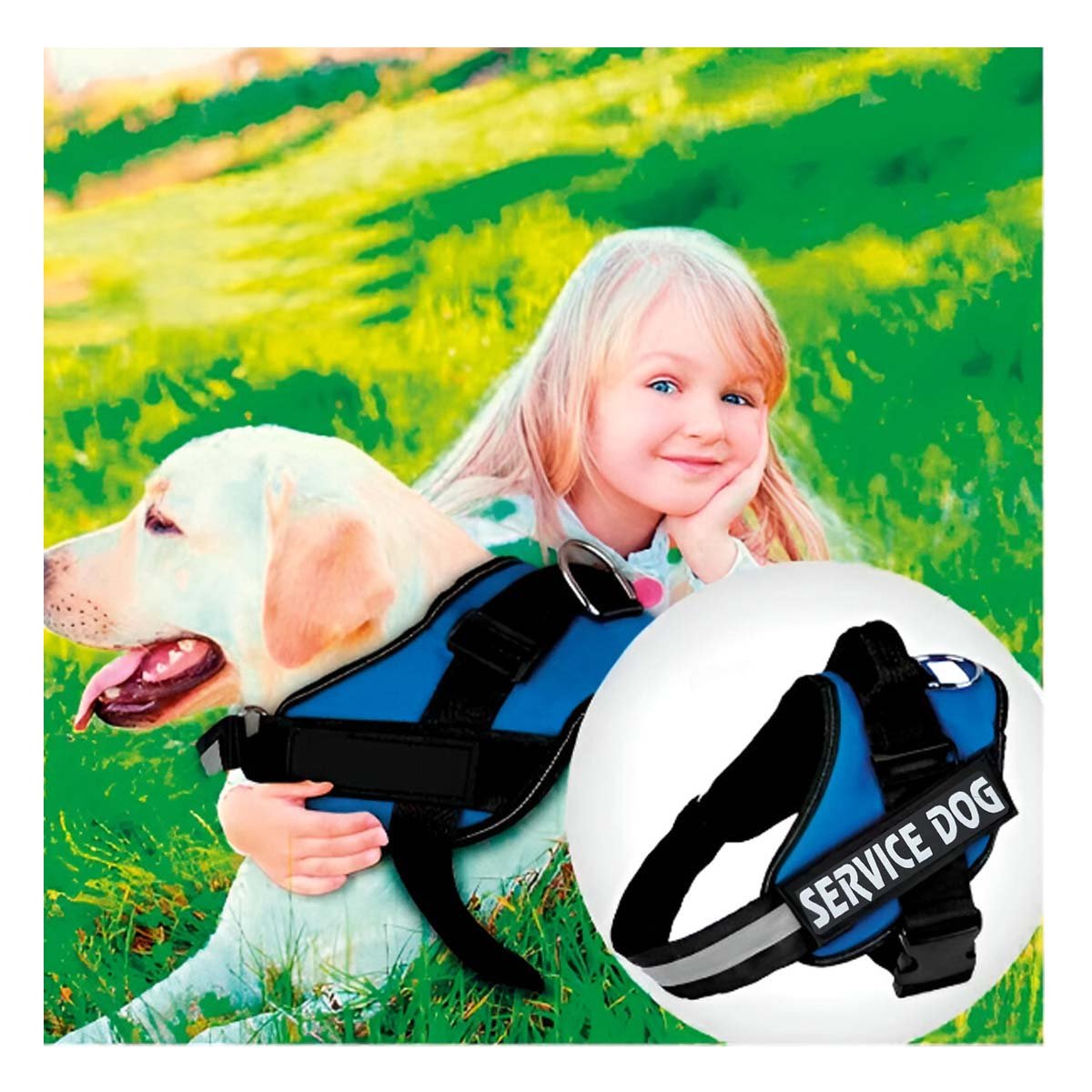 PACK2 ARNES DE TRABAJO PARA PERRO TALLA L COLOR AZUL Y+PAPEL REGALO - 2