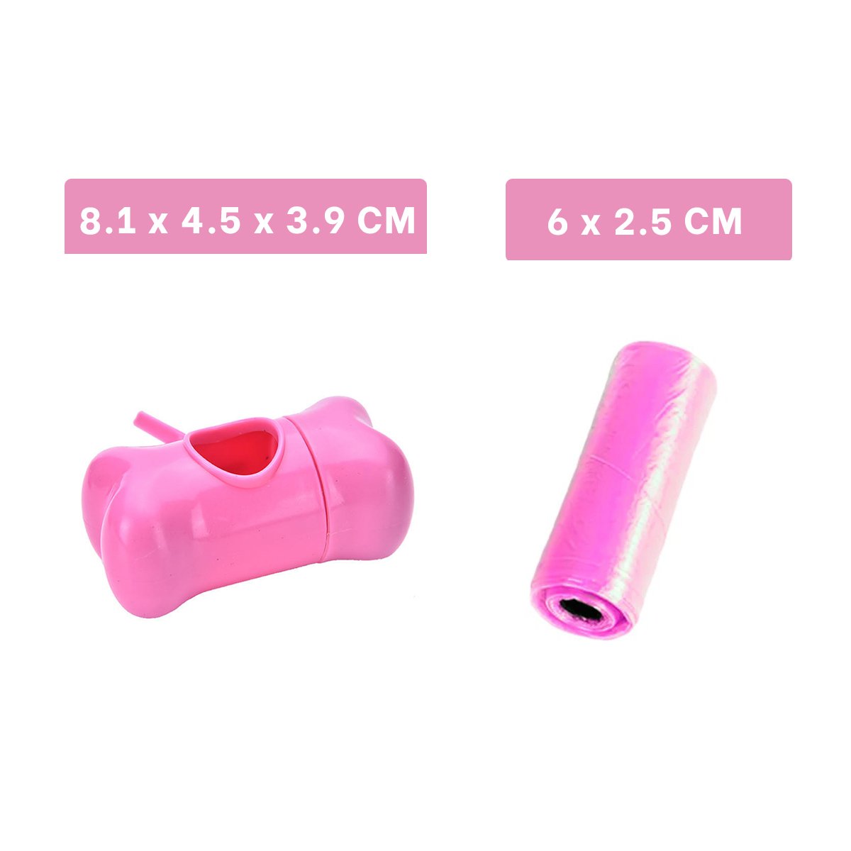 PACK2 DISPENSADOR COMPACTO CON 5 BOLSAS Y PORTA BOLSA ROSADO RESISTENTE - 4