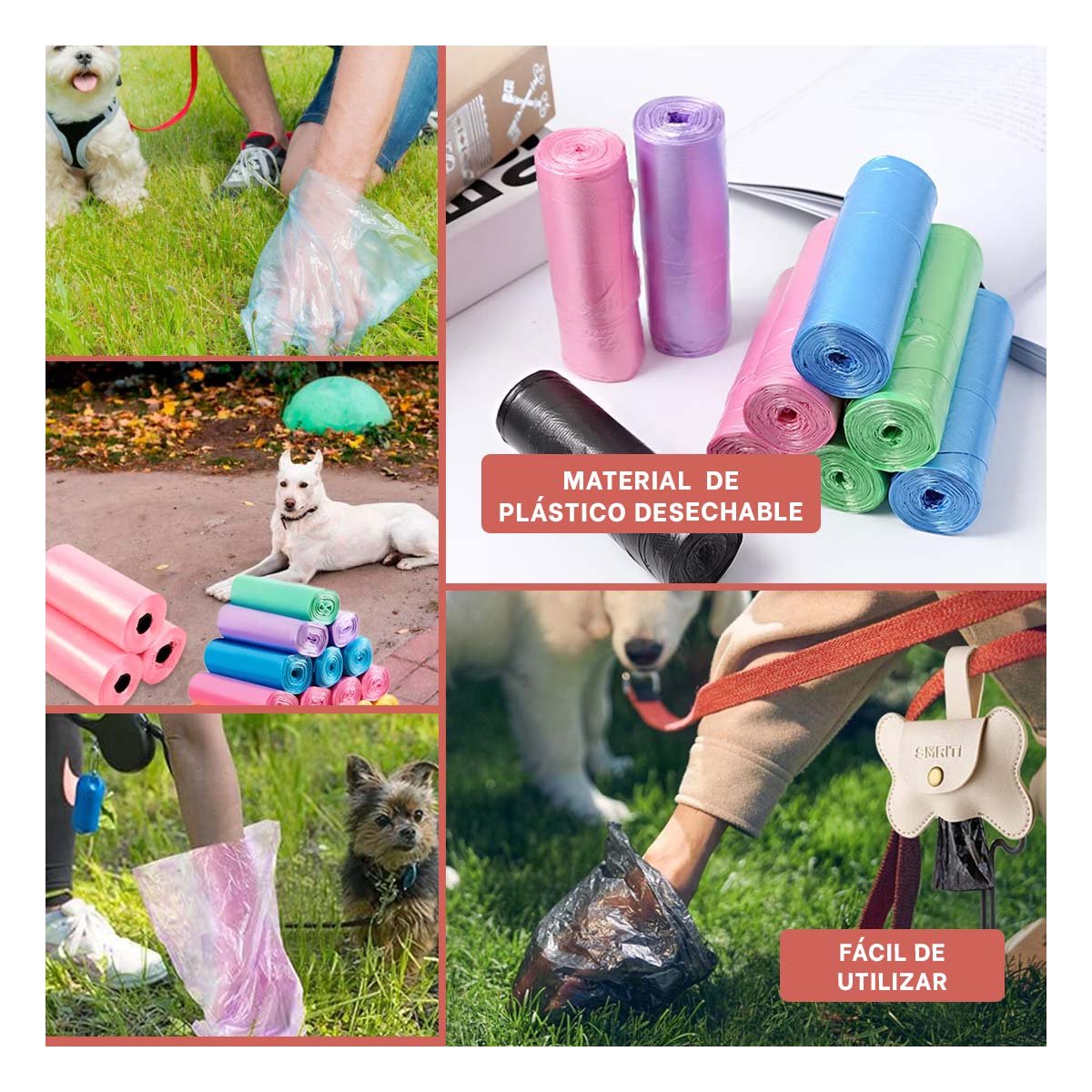 PACK4 ROLLO COMPACTO DE BOLSAS DESECHABLES PARA POPO DE MASCOTAS DURADERAS Y+REGALO STICKER - 2