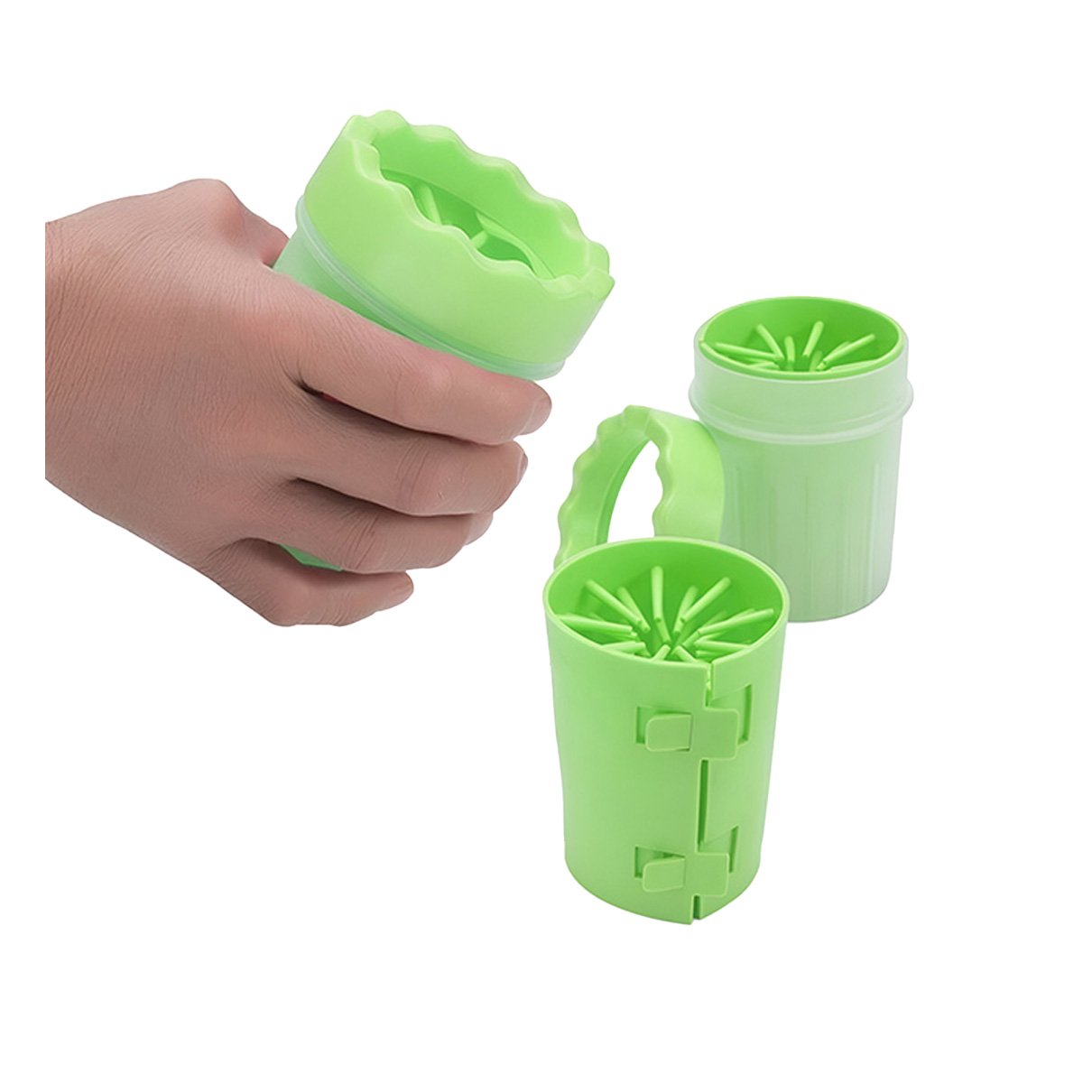 PACK6 CEPILLO LIMPIADOR DE PATAS PARA MASCOTA VERDE CERDAS SUAVES Y+REGALO STICKER - 2