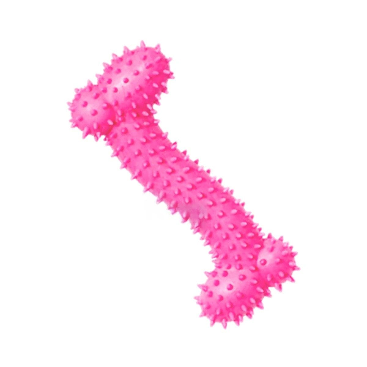 PACK12 APARATO DE JUEGO DE GOMA MASTICADOR EN FORMA DE HUESO ROSADO SEGURO Y+REGALO STICKER - 2