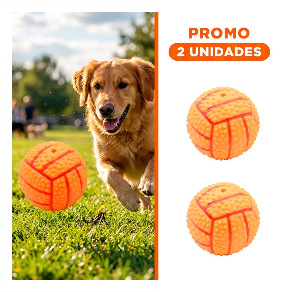 PACK2 ACCESORIO PEQUENO PARA PERRO A RAYAS DE CAUCHO ANARANJADO SONIDO DIVERTIDO - 1
