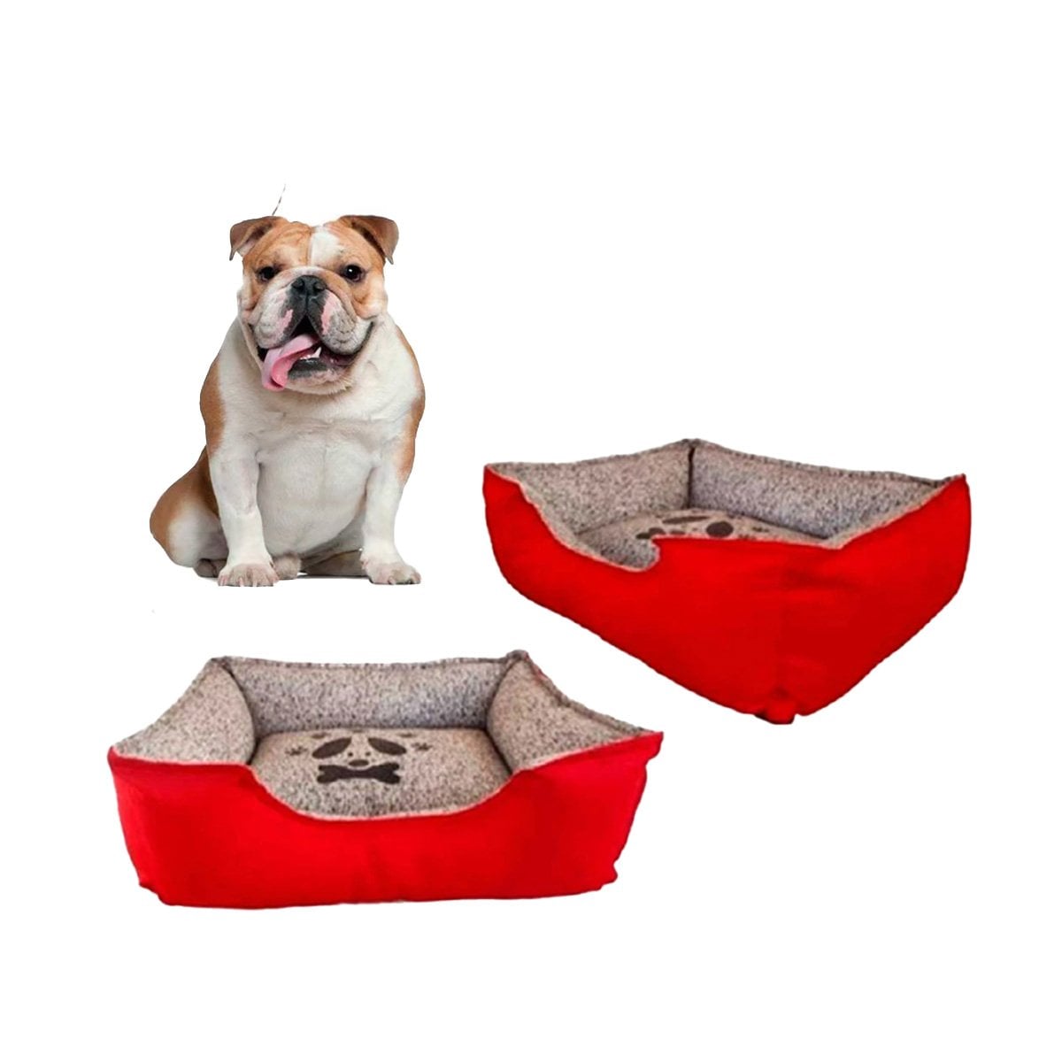 PACK6 ZONA DE REPOSO PARA PERRO TELA DURABLE PARA USO DIARIO TALLA M ROJO Y+REGALO STICKER - 2