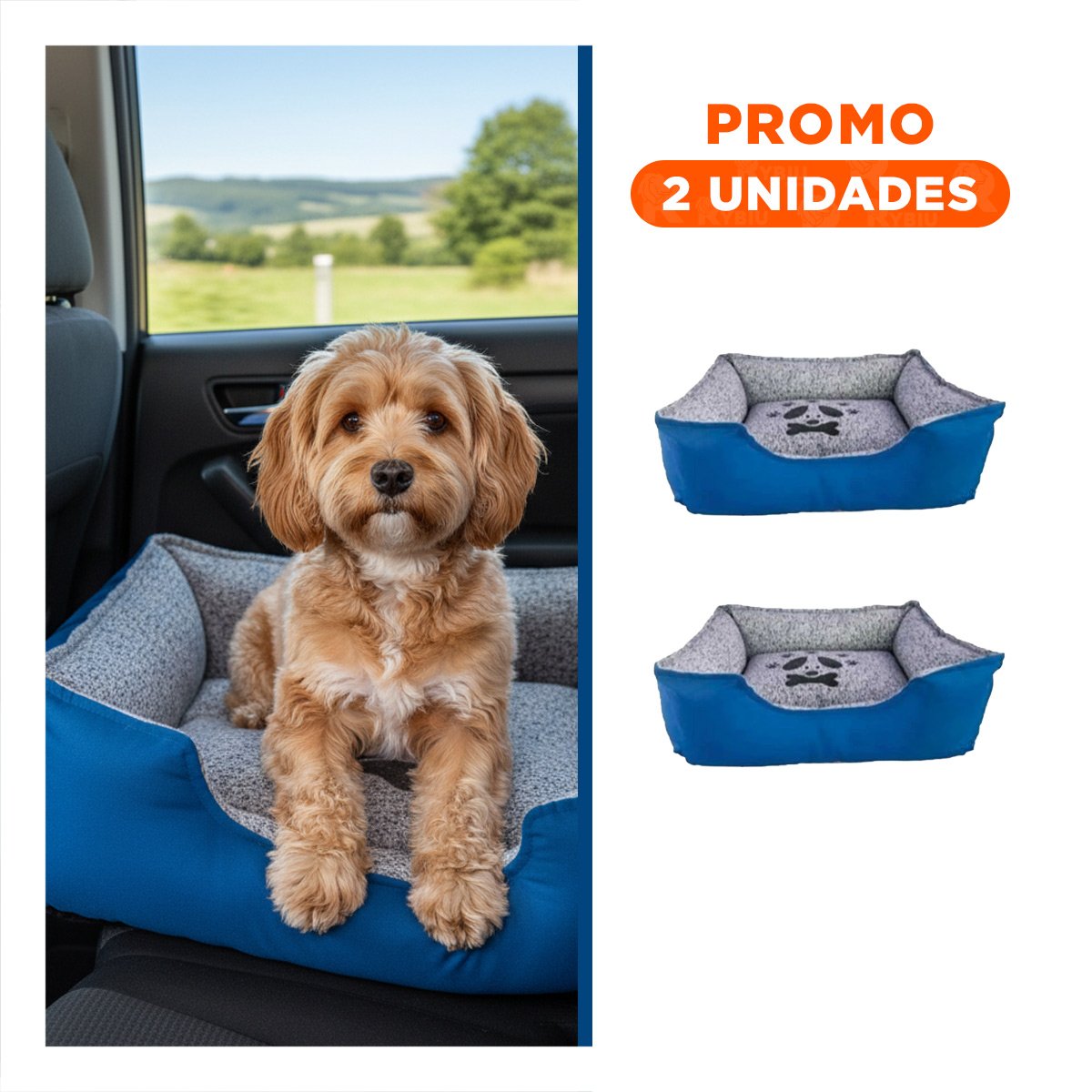 PACK2 REFUGIO ACOLCHADO PARA PERRO PEQUENO DISENO CERRADO TALLA S AZUL - 1