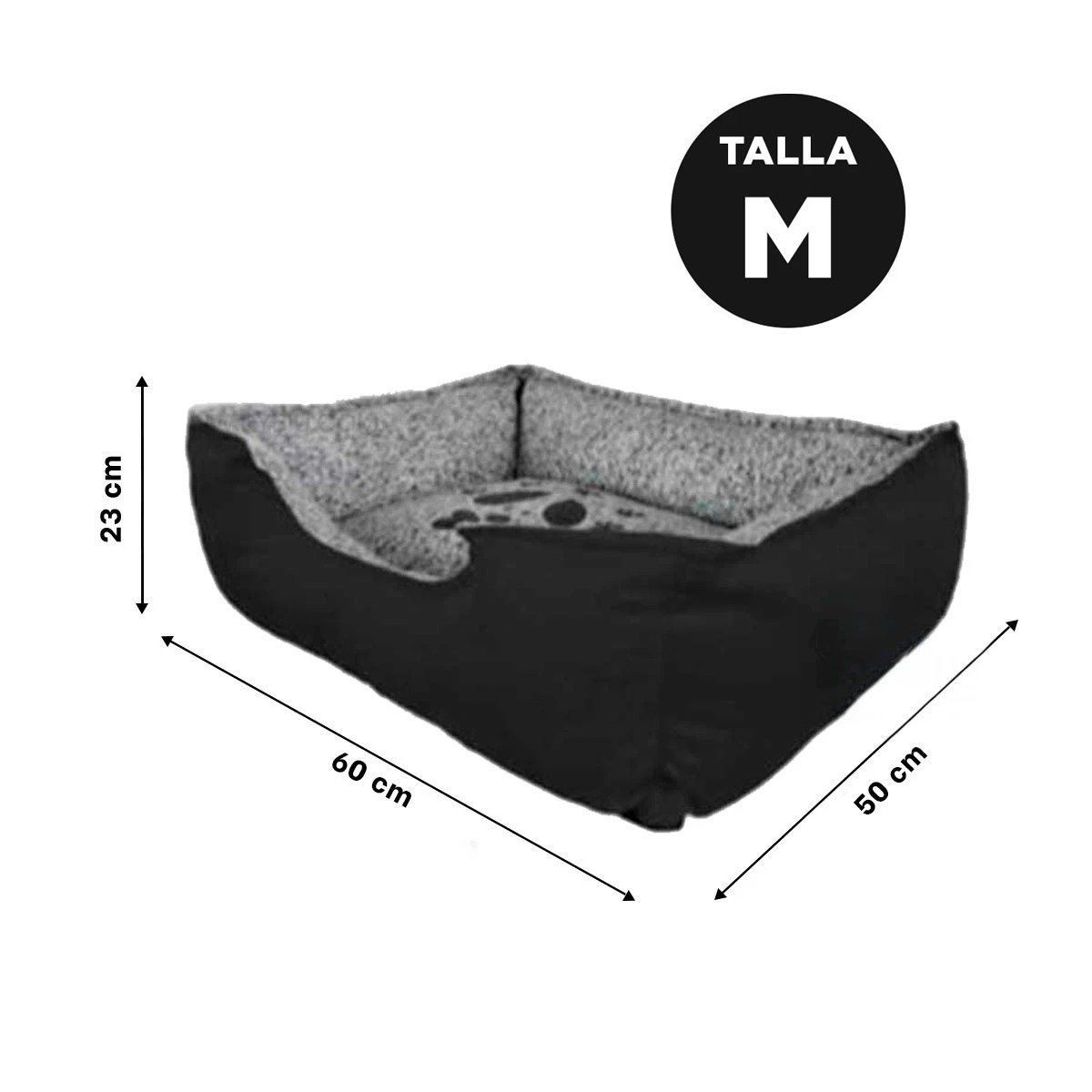 PACK2 LECHO CANINO ESPACIO SEGURO PARA DESCANSO DIARIO TALLA M NEGRO Y+REGALO STICKER - 4