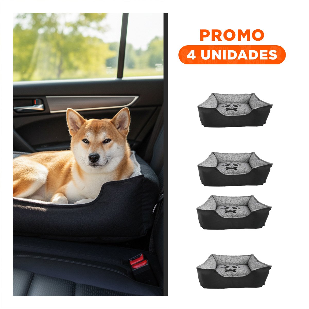 PACK4 COLCHONETA PARA PERRO CON ESPUMA FLEXIBLE Y LIVIANA TALLA M NEGRO Y+REGALO STICKER - 1