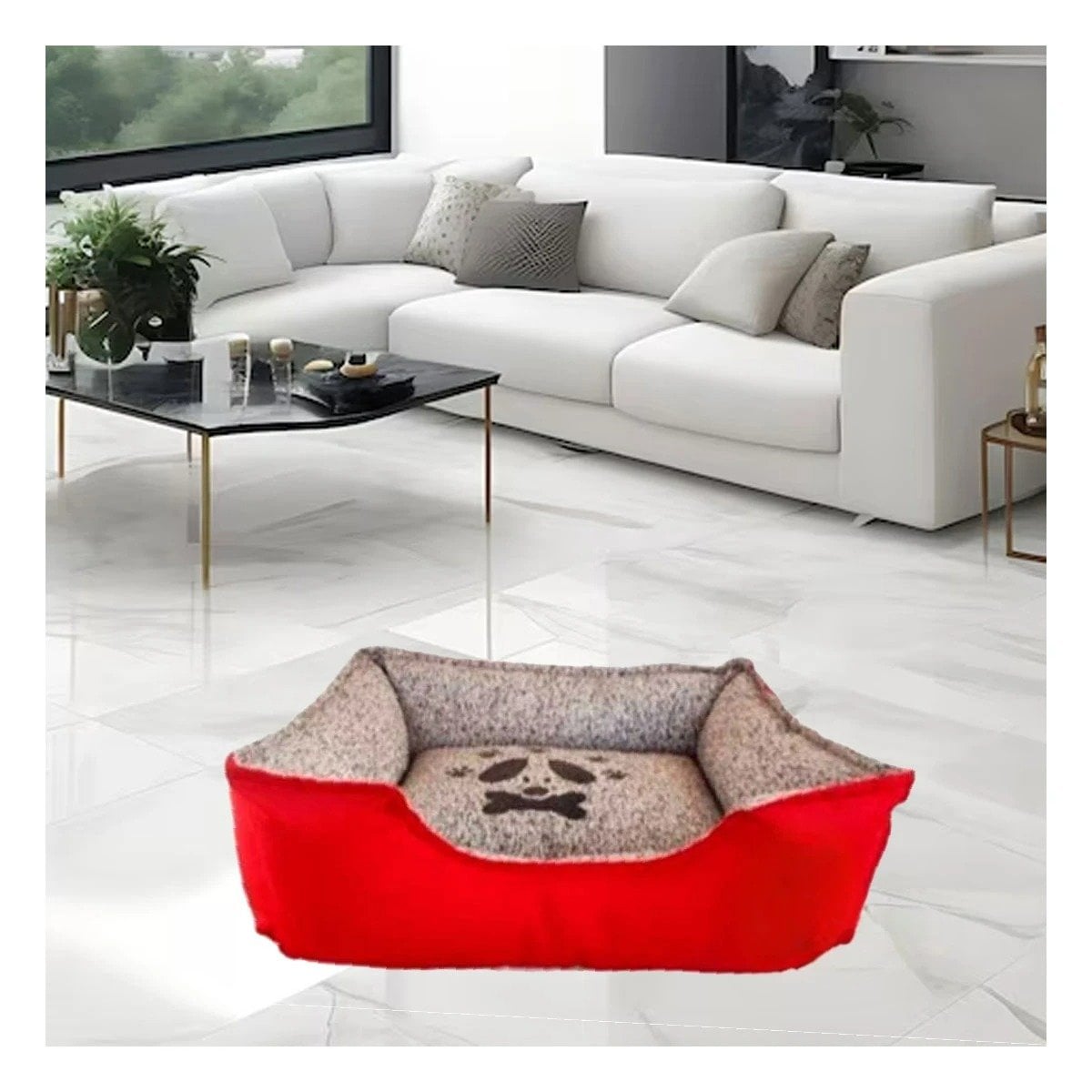 PACK4 BASE DE DESCANSO PARA PERRO ESPACIO AMPLIO PARA RELAJO DIARIO TALLA M ROJO - 2