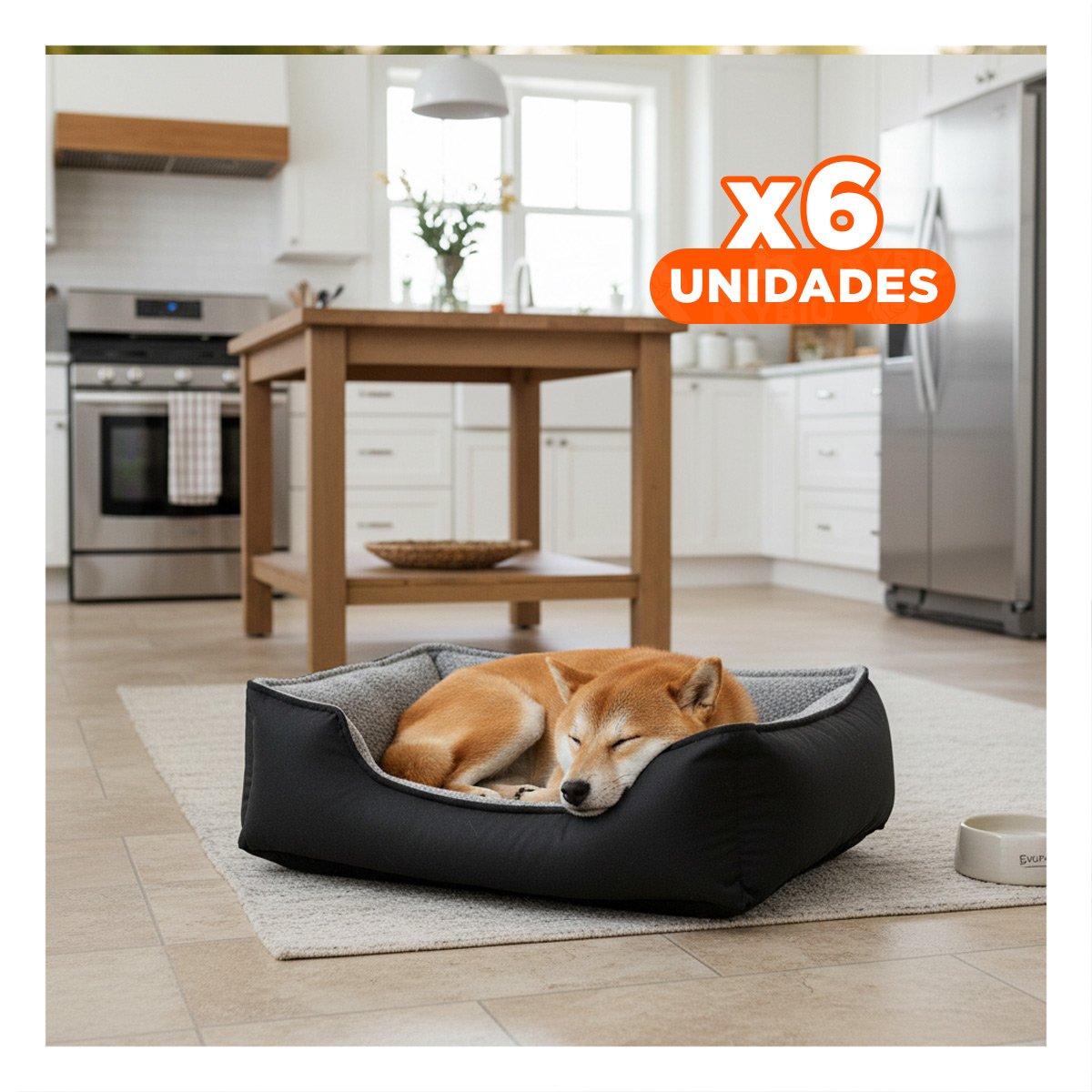 PACK6 COLCHONETA PARA PERRO BASE FIRME Y ESTABLE TALLA M NEGRO Y+REGALO STICKER - 1