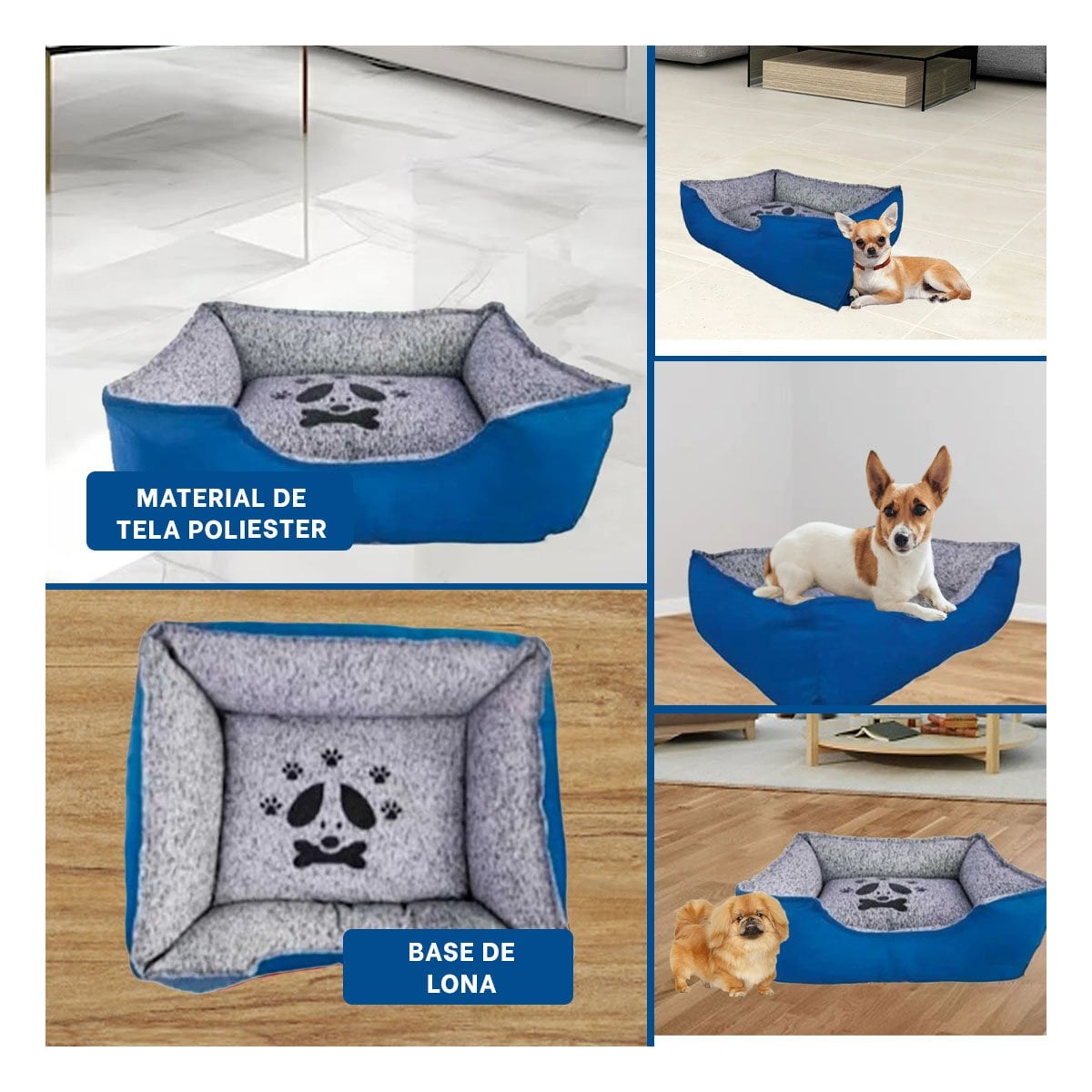PACK6 CUNA DISENO CLASICO PARA INTERIOR TALLA S AZUL Y+PAPEL REGALO - 3
