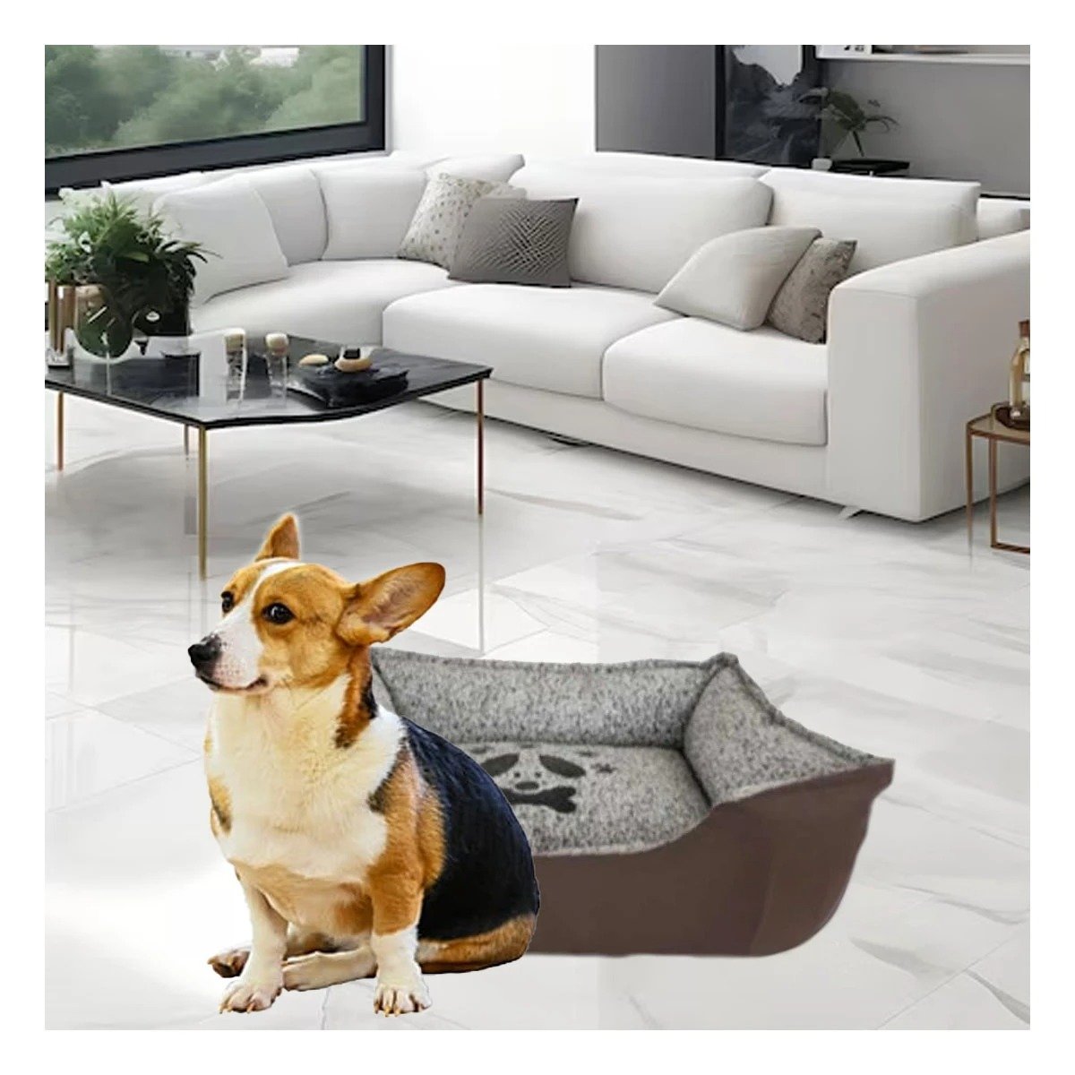 PACK6 ESPACIO DE DESCANSO CON TELA RESISTENTE Y RELLENO SUAVE TALLA M MARRON Y+REGALO STICKER - 5
