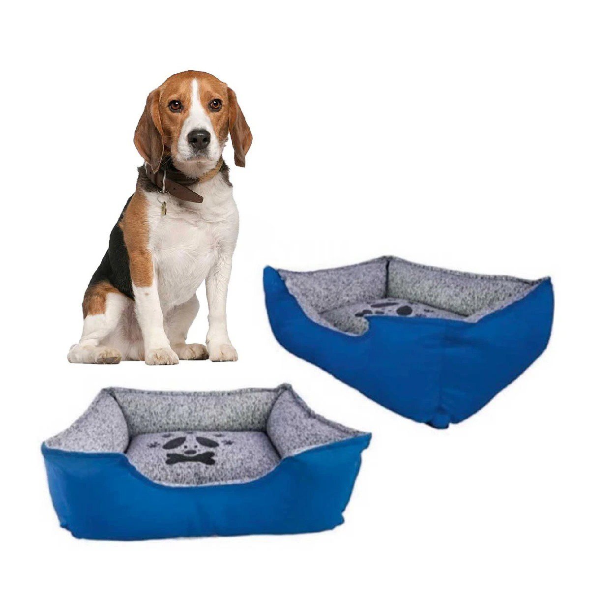 PACK6 ALFOMBRA ACOLCHADA PARA PERRO FACIL DE LIMPIAR Y MANTENER TALLA M AZUL Y+REGALO STICKER - 2