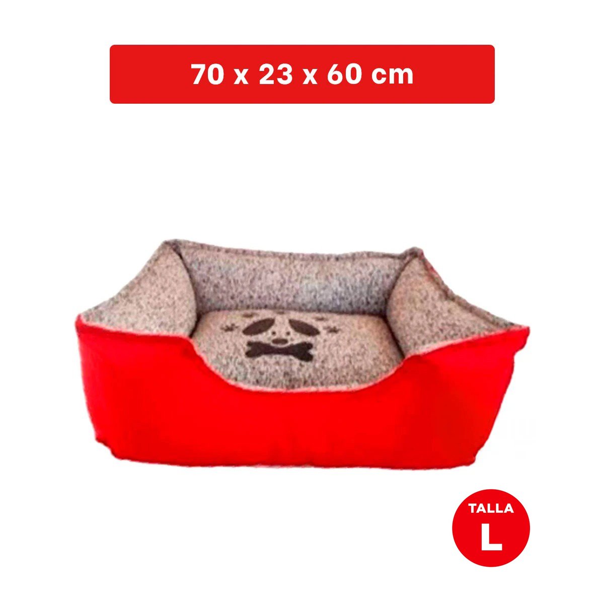 PACK4 TAPETE DE DESCANSO PARA PERRO TELA RESISTENTE AL USO DIARIO TALLA L ROJO - 4