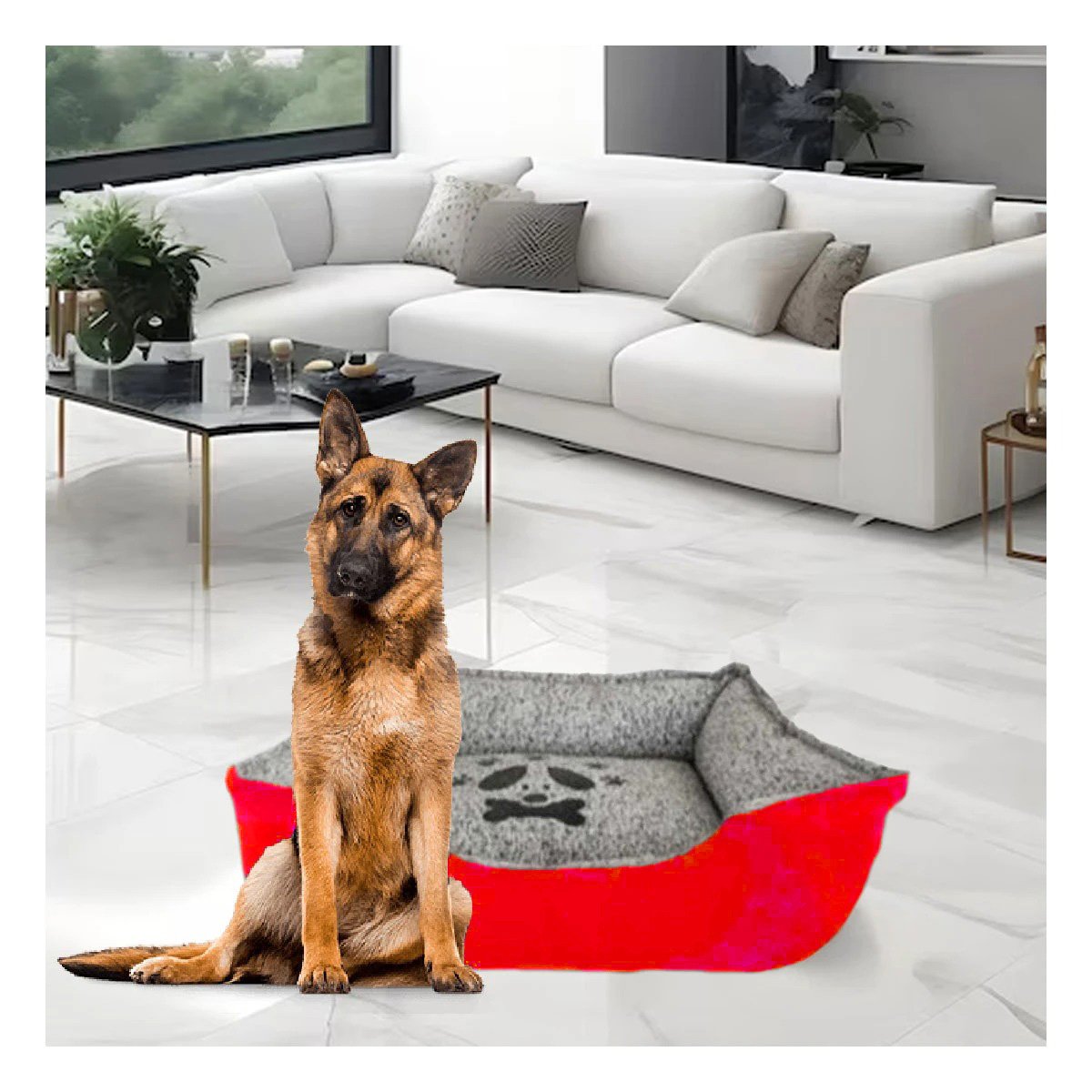 PACK4 TAPETE DE DESCANSO PARA PERRO TELA RESISTENTE AL USO DIARIO TALLA L ROJO - 5