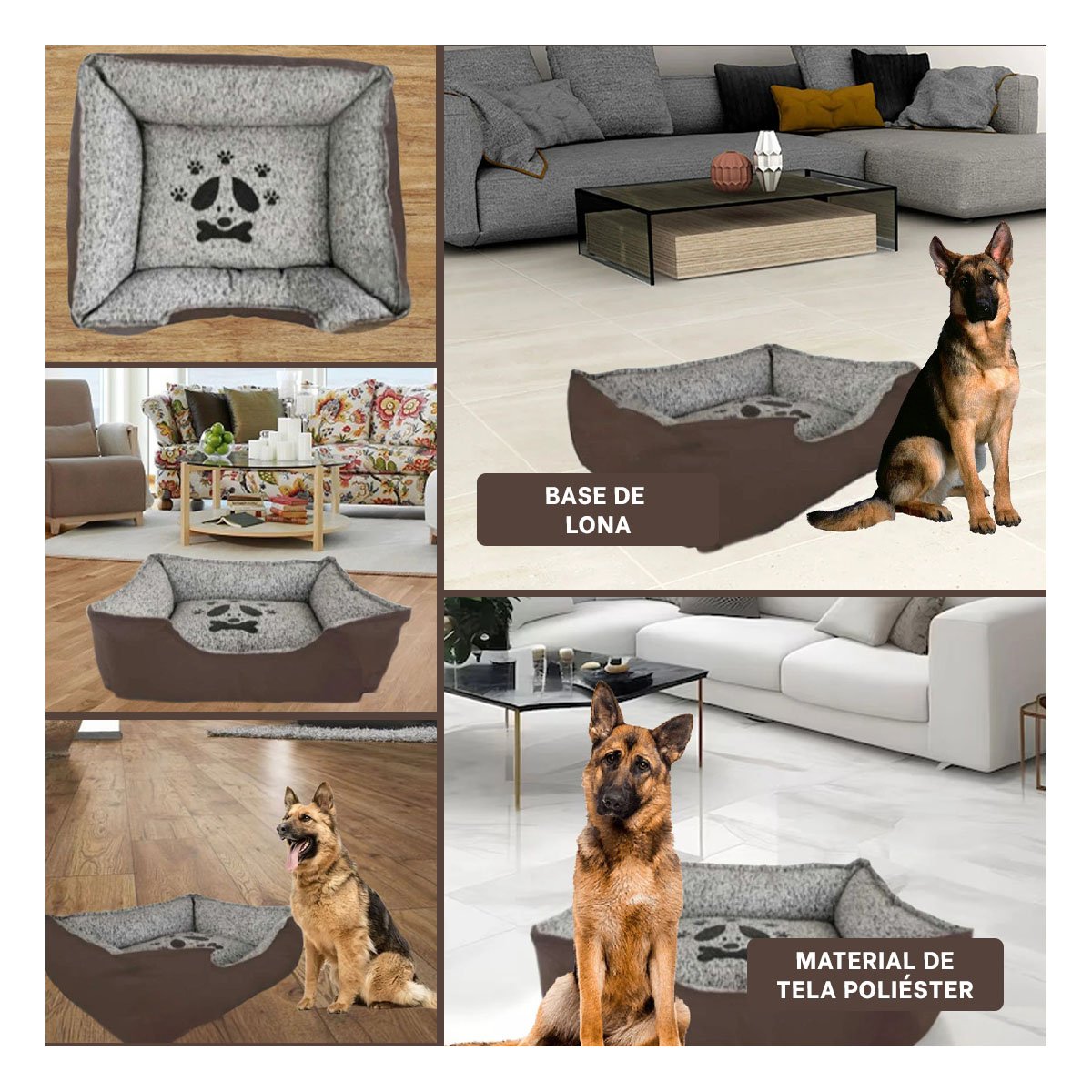 PACK2 REFUGIO ACOLCHADO PARA PERRO SUPERFICIE CALIDA TALLA L MARRON Y+PAPEL REGALO - 3