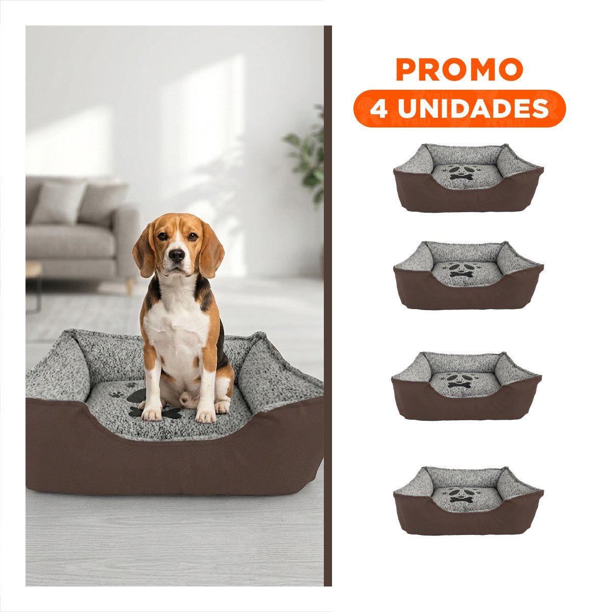 PACK4 ALFOMBRA ACOLCHADA PARA PERRO CON CAPA SUAVE Y FLEXIBLE TALLA L MARRON Y+REGALO STICKER - 1