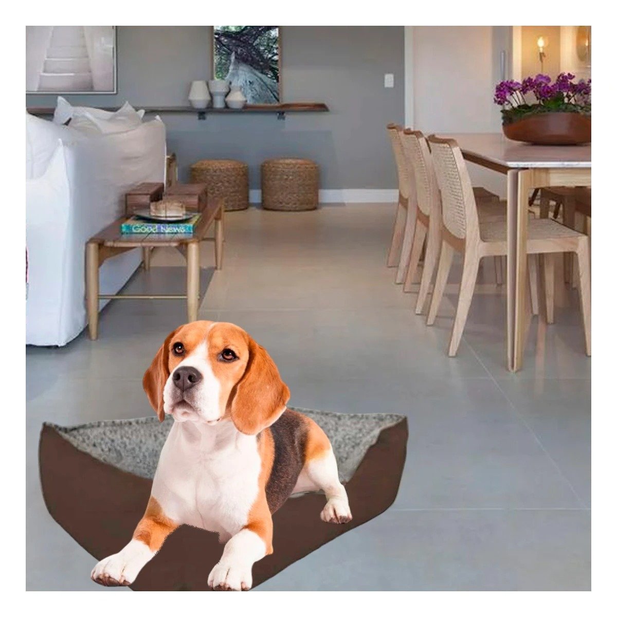 PACK6 ALFOMBRA ACOLCHADA PARA PERRO BASE ANTIDESLIZANTE SEGURA TALLA L MARRON - 5