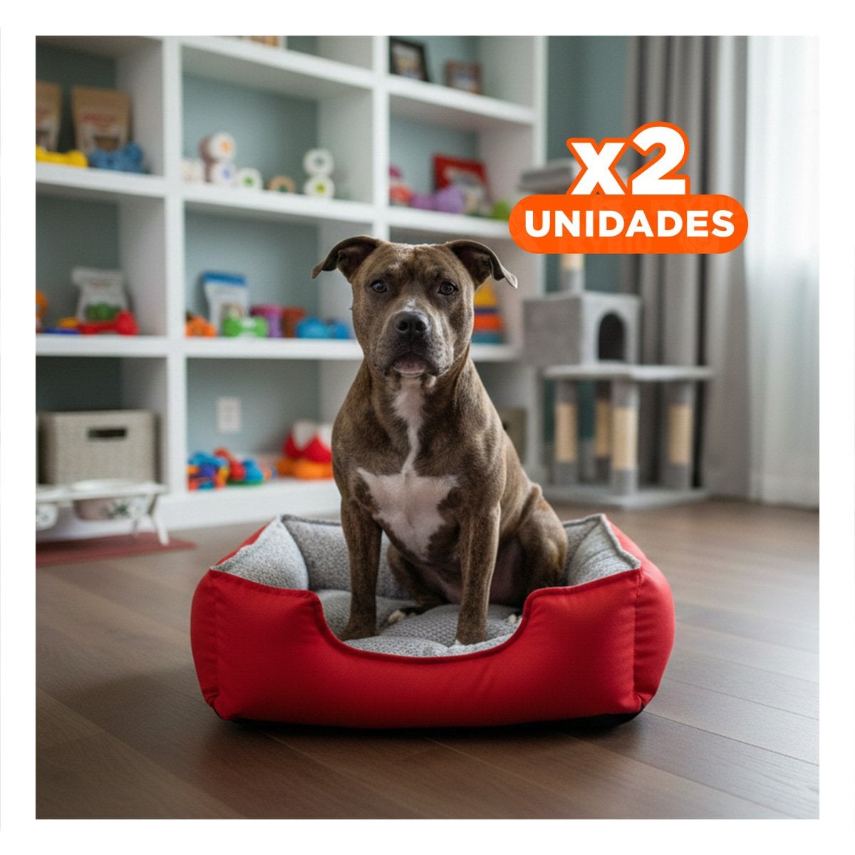 PACK2 TAPETE DE DESCANSO PARA PERRO FORMATO AMPLIO PARA ESTIRARSE TALLA L ROJO Y+REGALO STICKER - 1