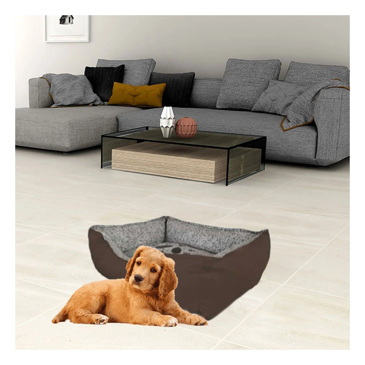 PACK4 BASE DE DESCANSO COMPACTA PARA ESPACIOS INTERIORES TALLA M MARRON - 2