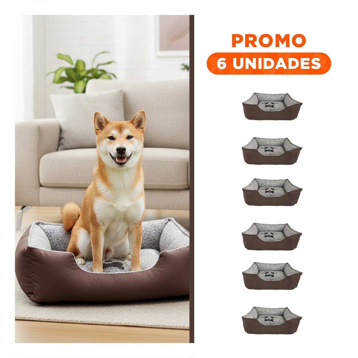 PACK6 ESPACIO DE DESCANSO DISENO PRACTICO PARA INTERIORES TALLA M MARRON - 1