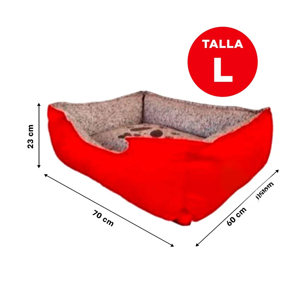 PACK6 ALFOMBRA ACOLCHADA PARA PERRO ESPACIO COMODO PARA RELAJO TALLA L ROJO Y+REGALO STICKER - 4