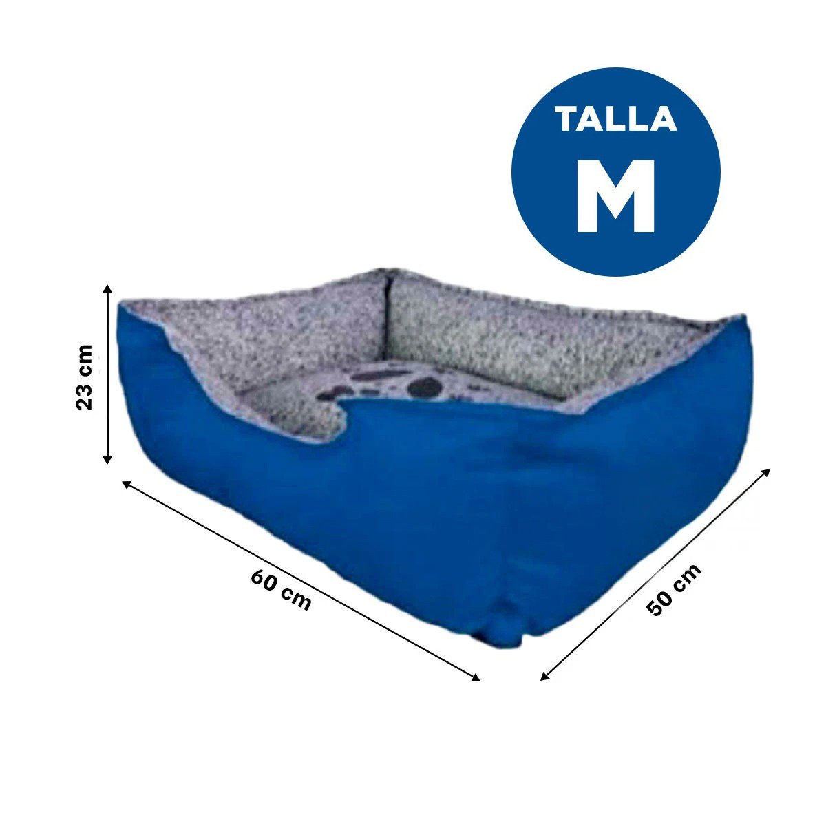 PACK2 REFUGIO ACOLCHADO PARA PERRO BASE SEGURA QUE NO SE DESLIZA TALLA M AZUL Y+PAPEL REGALO - 4